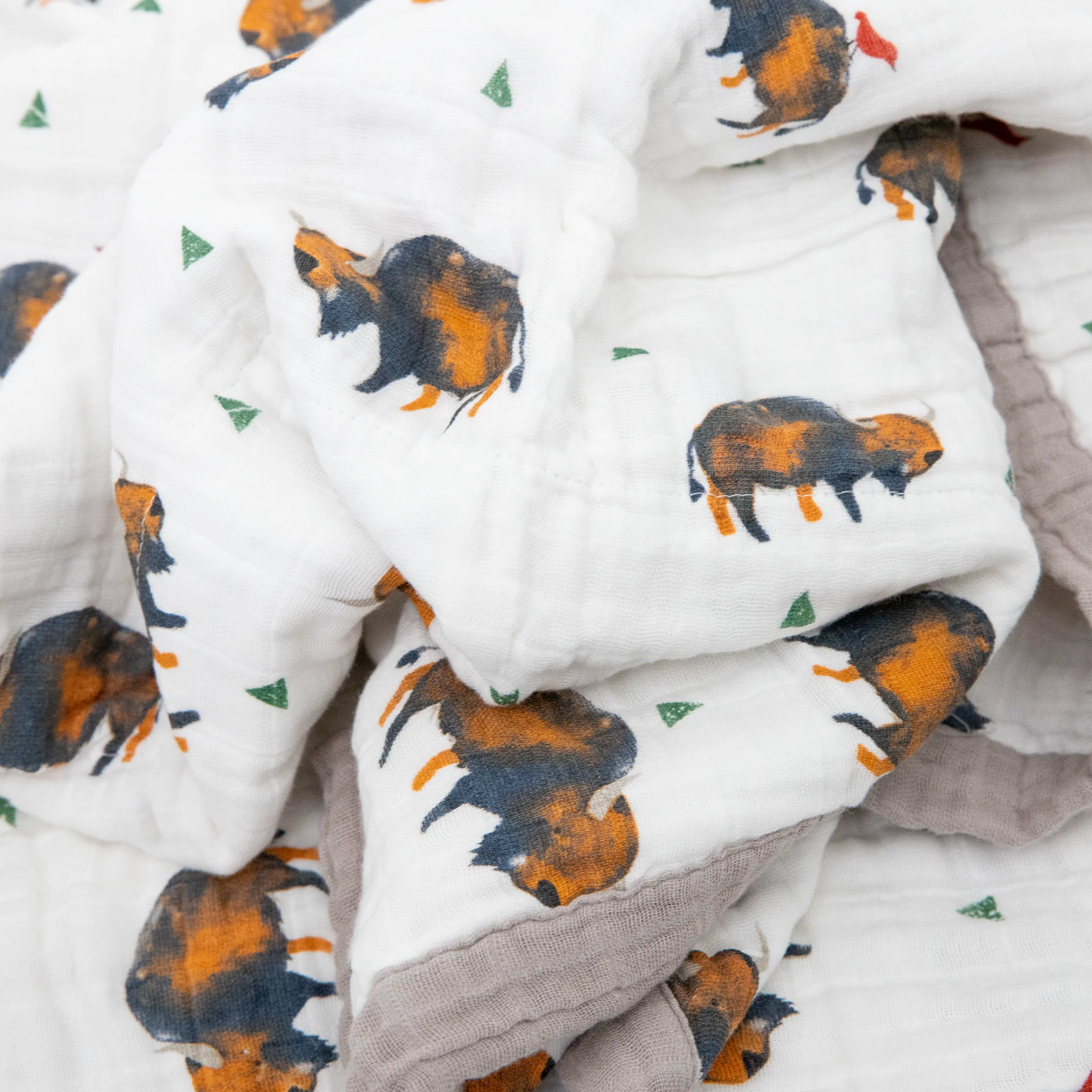 Cotton Muslin Quilted Throw - Bison - Image 3