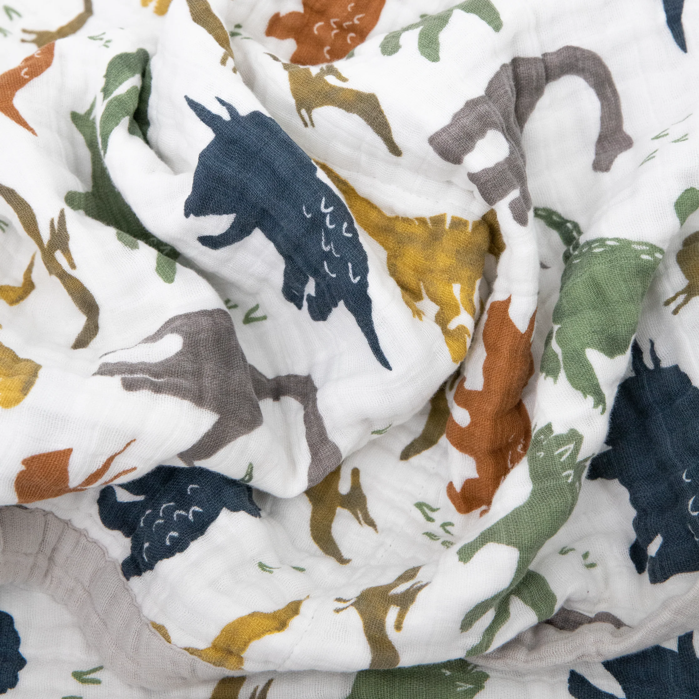 Cotton Muslin Quilted Throw - Dino Friends - Image 3