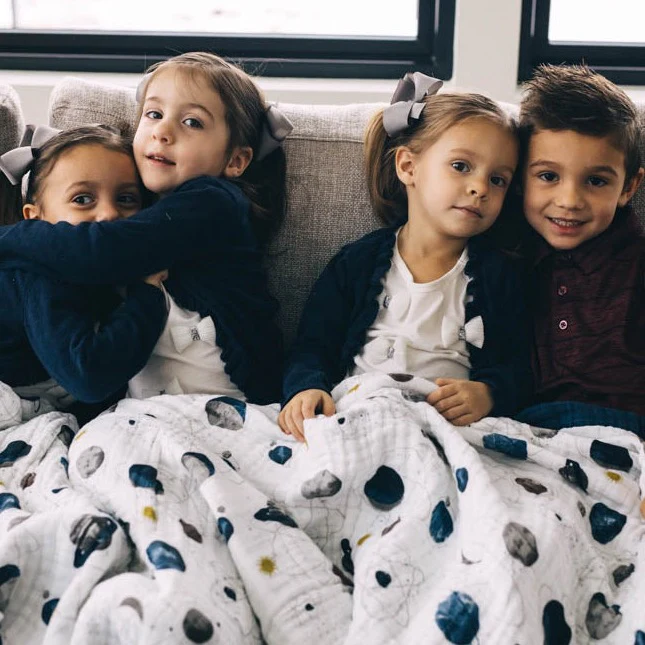 Cotton Muslin Quilted Throw - Planetary - Image 5