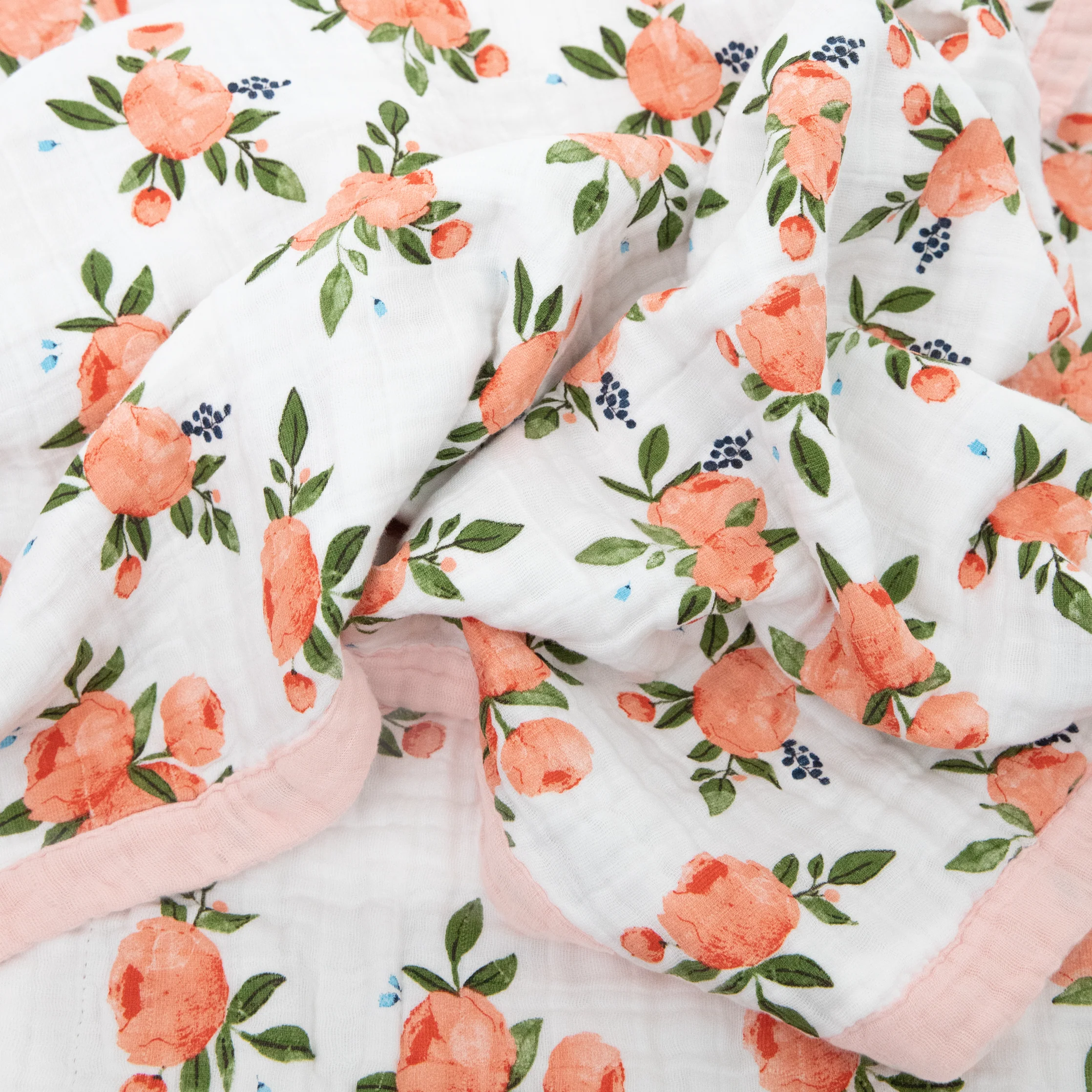 Cotton Muslin Quilted Throw - Watercolor Roses - Image 3