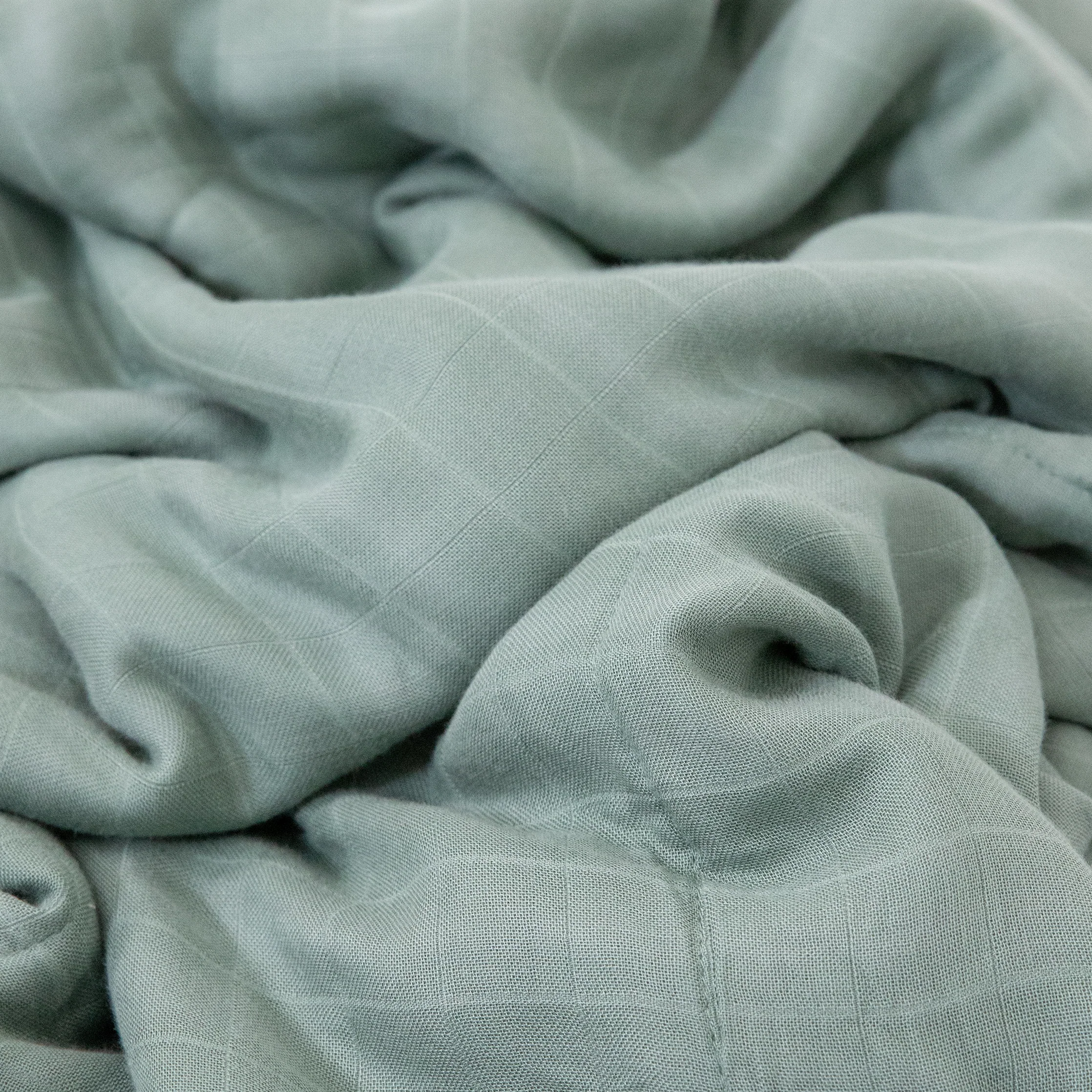Deluxe Muslin Quilted Throw - Sage - Image 3