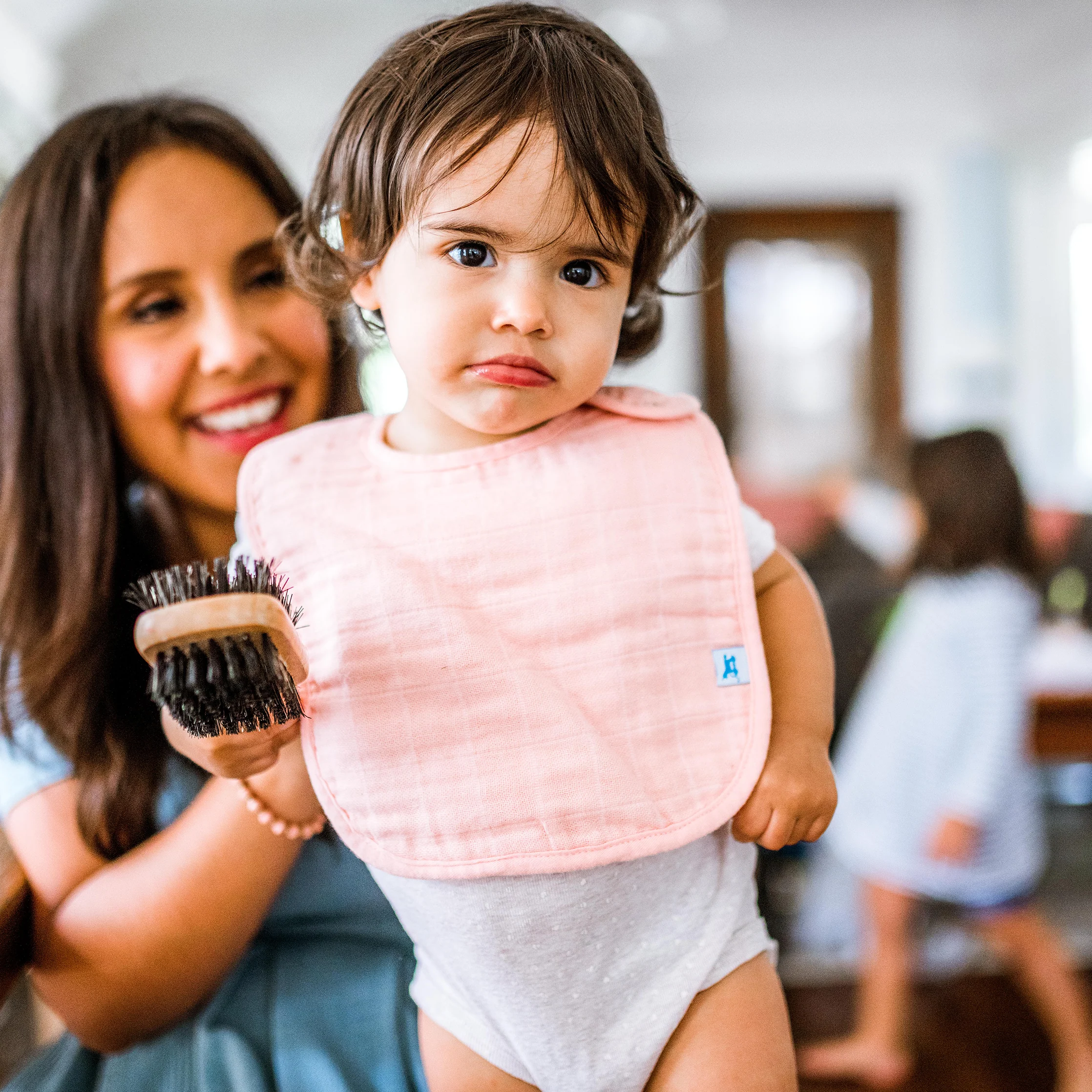 Cotton Muslin Classic Bib 3 Pack - Watercolor Roses - Image 10