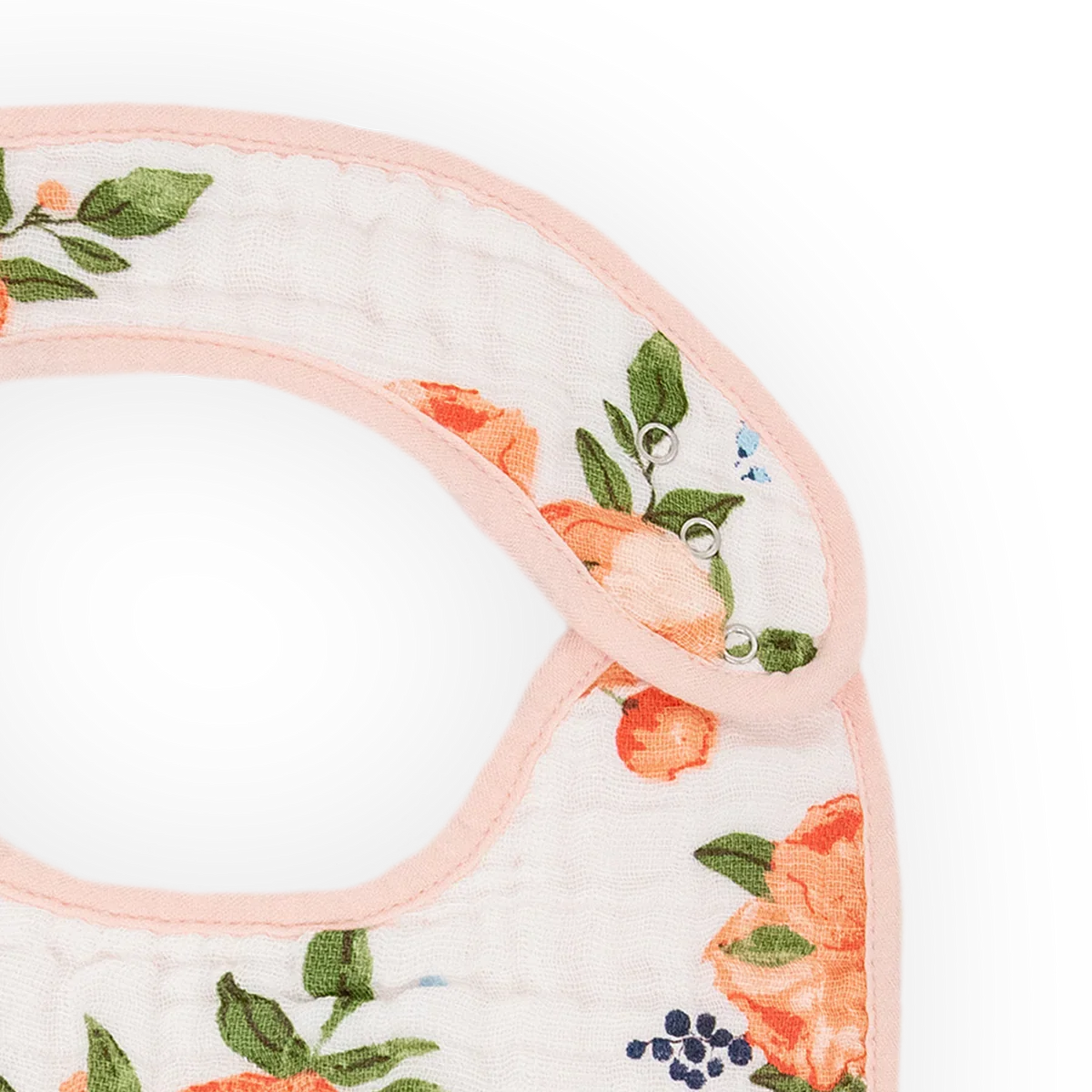 Cotton Muslin Classic Bib 3 Pack - Watercolor Roses - Image 3