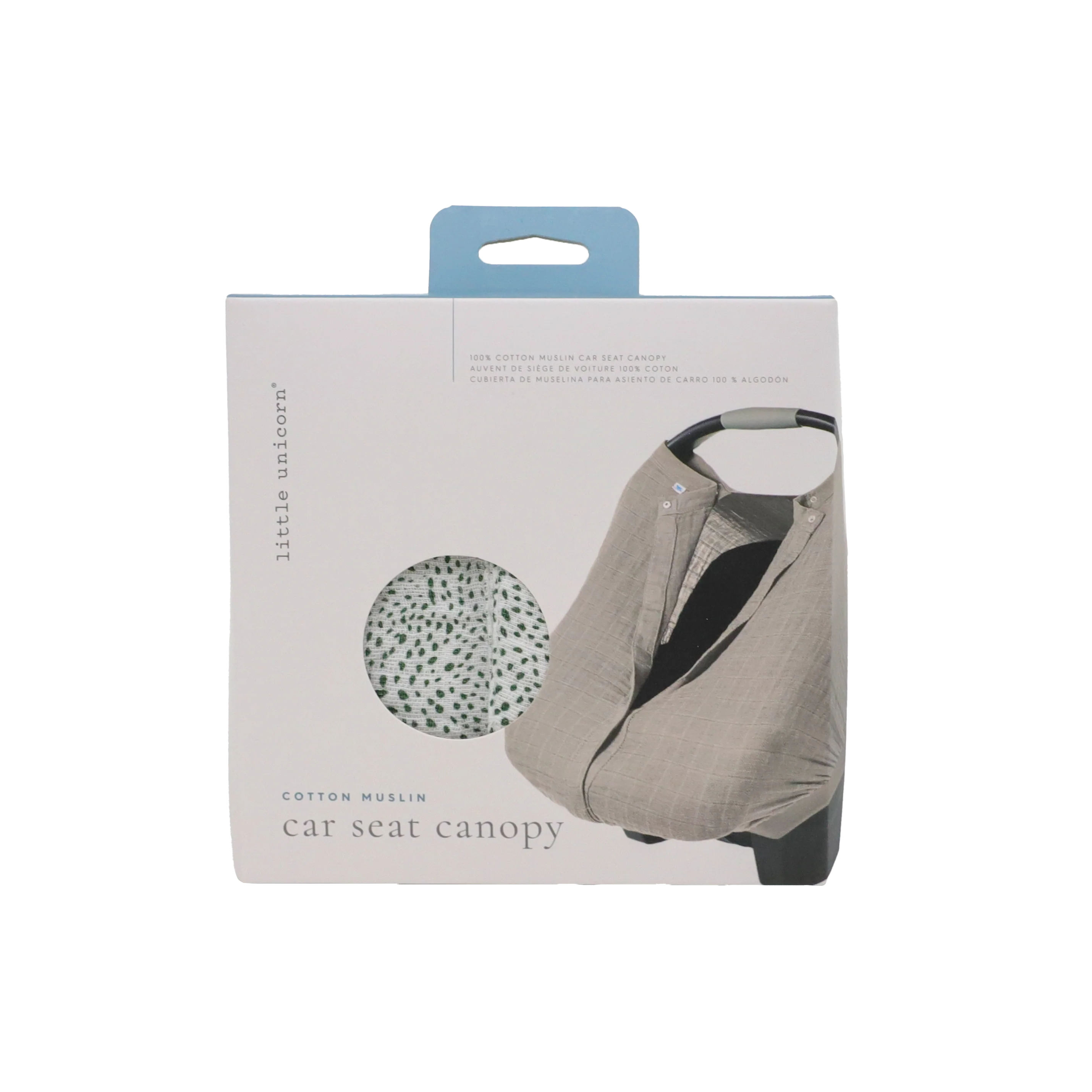 Cotton Muslin Car Seat Canopy - Green Seed - Image 3