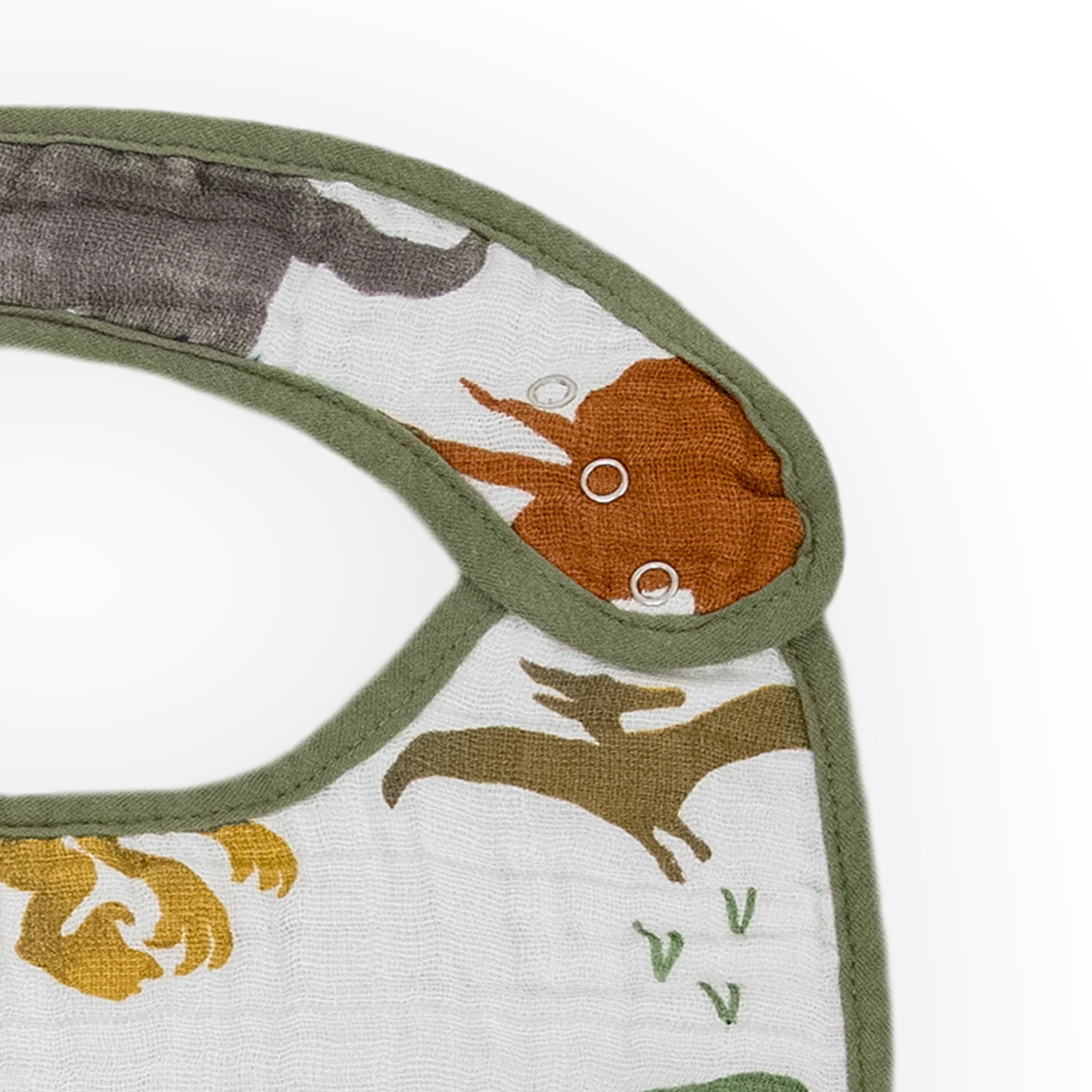 Cotton Muslin Classic Bib 3 Pack - Dino Friends 2 - Image 3