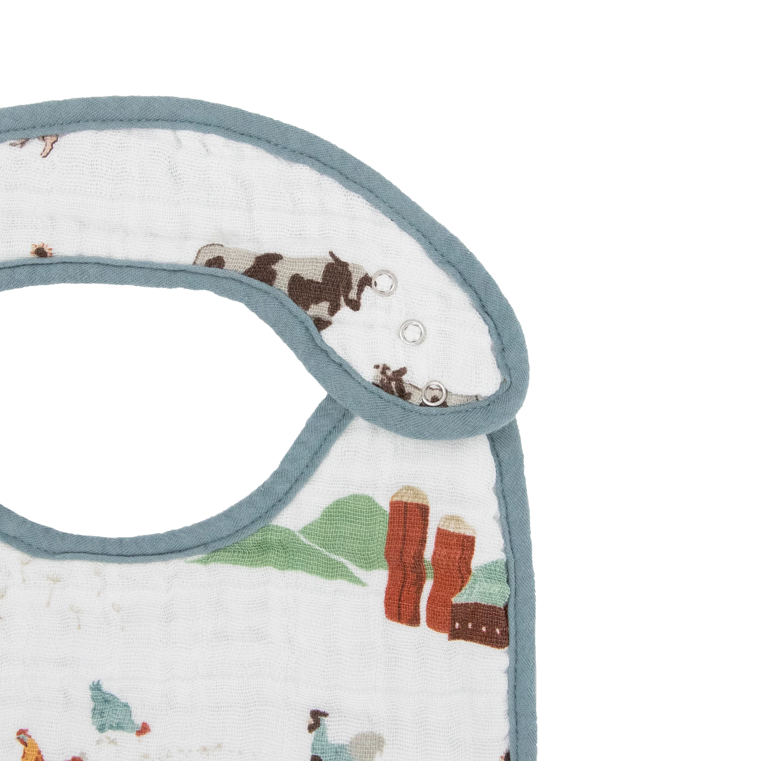Cotton Muslin Classic Bib 3 Pack - Farmyard - Image 3