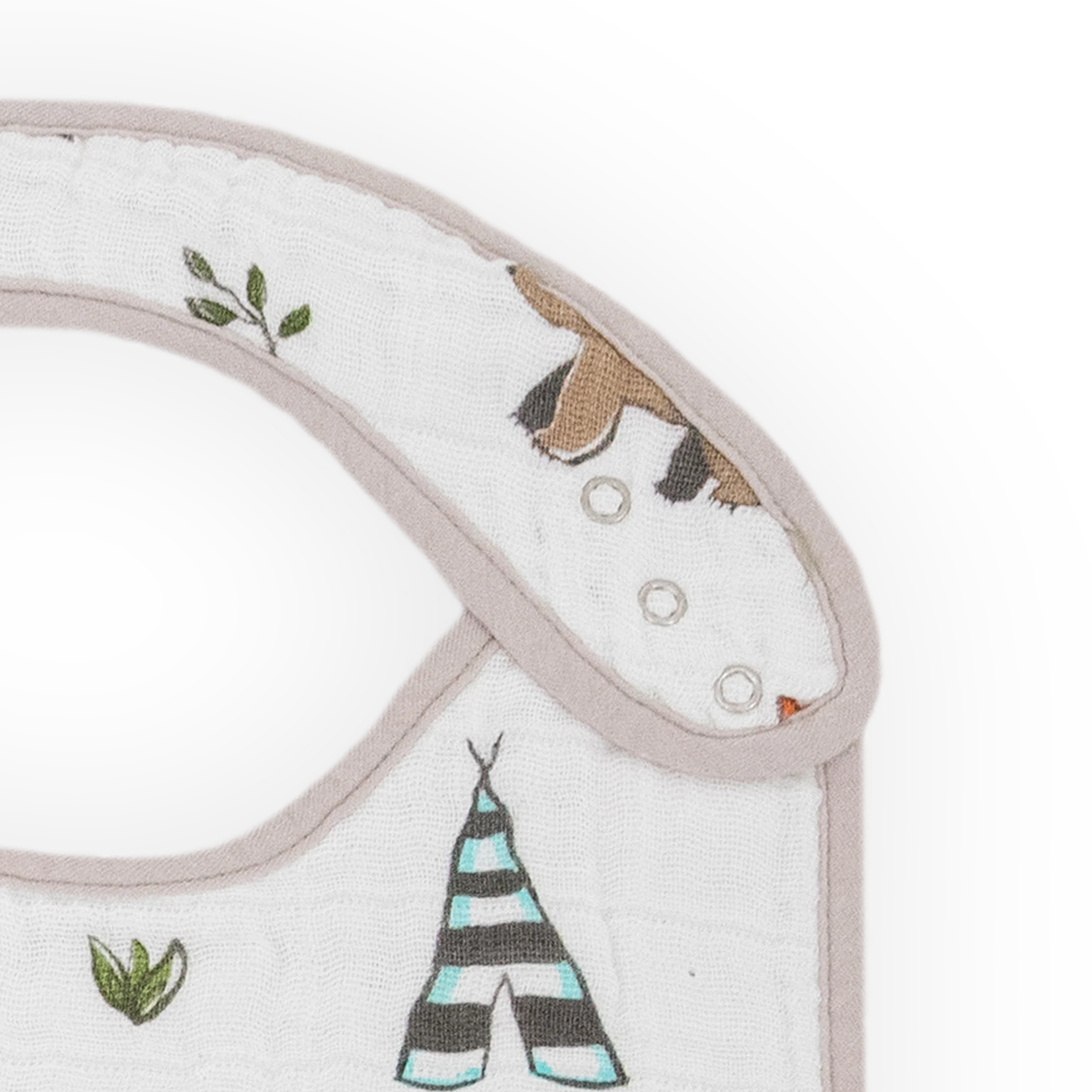 Cotton Muslin Classic Bib 3 Pack - Forest Friends 2 - Image 3