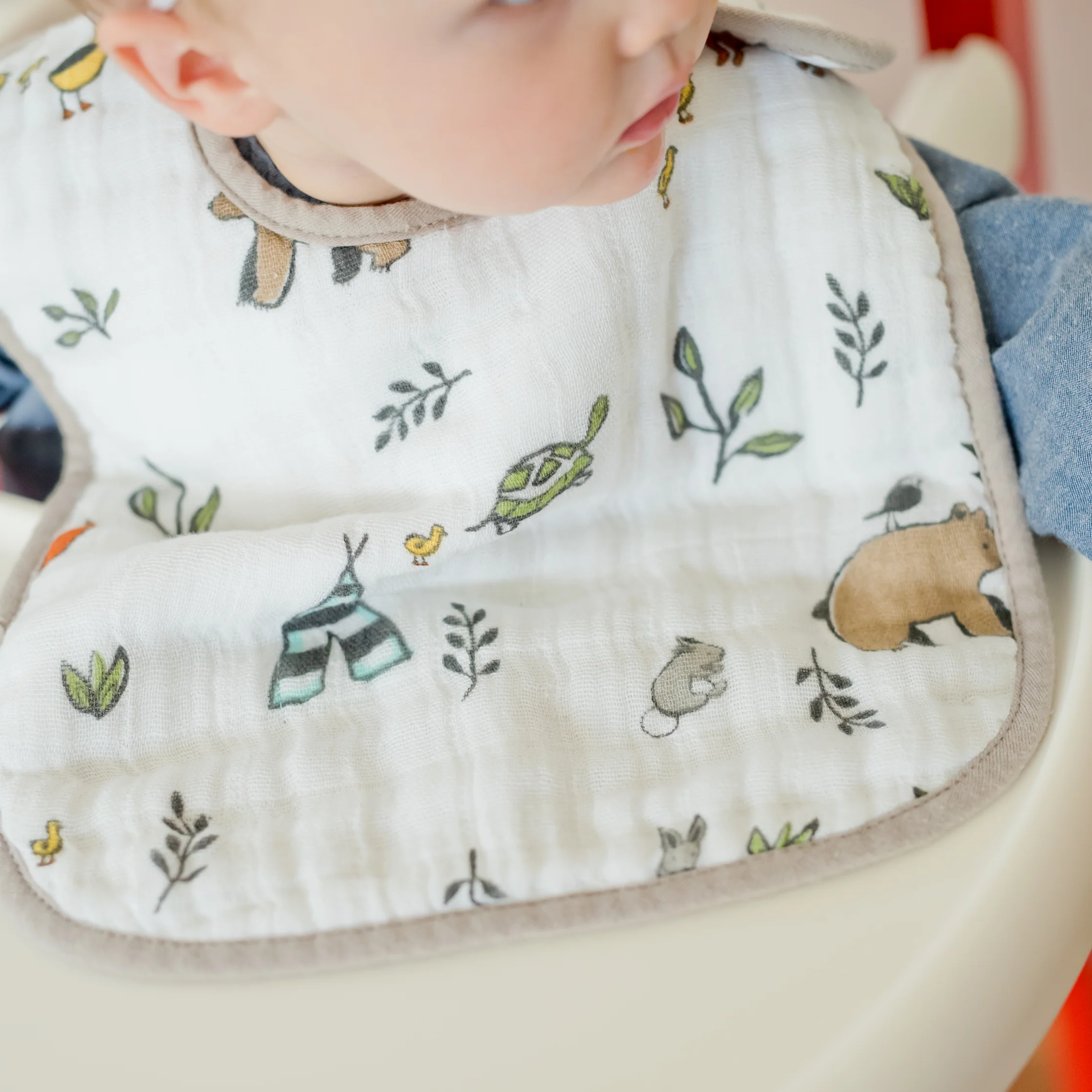 Cotton Muslin Classic Bib 3 Pack - Forest Friends 2 - Image 9