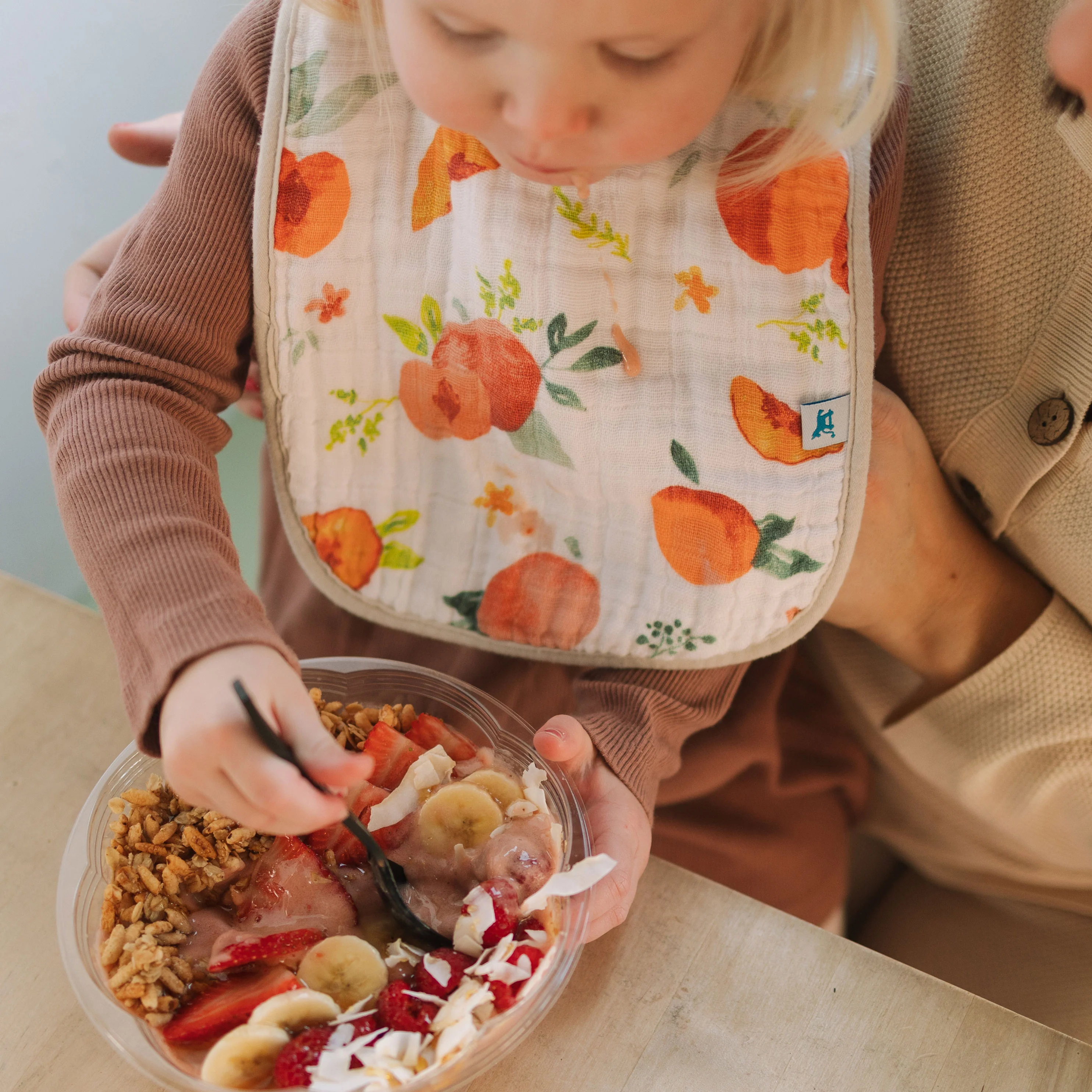 Cotton Muslin Classic Bib 3 Pack - Georgia Peach - Image 10