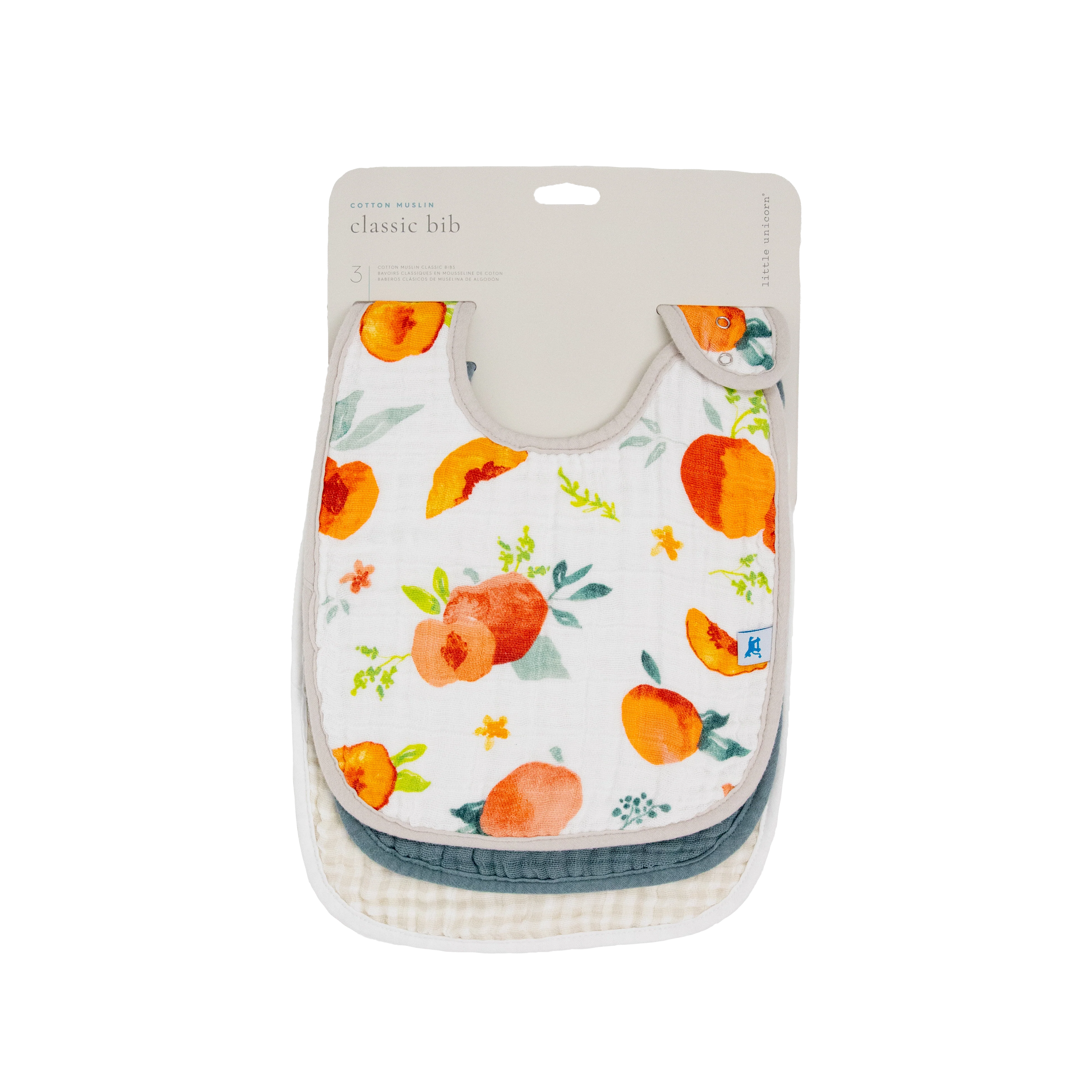 Cotton Muslin Classic Bib 3 Pack - Georgia Peach - Image 8