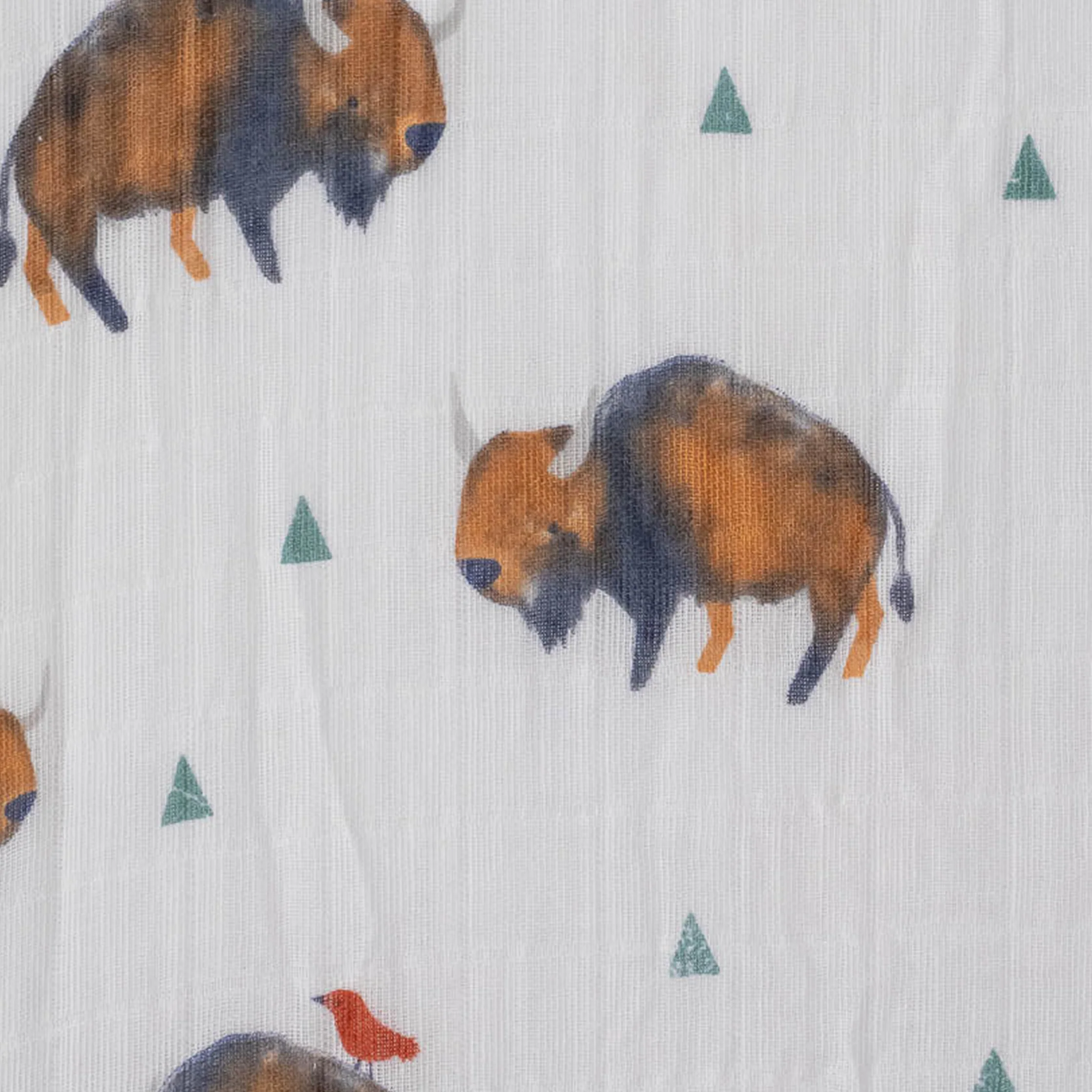 Cotton Muslin Crib Sheet - Bison - Image 3