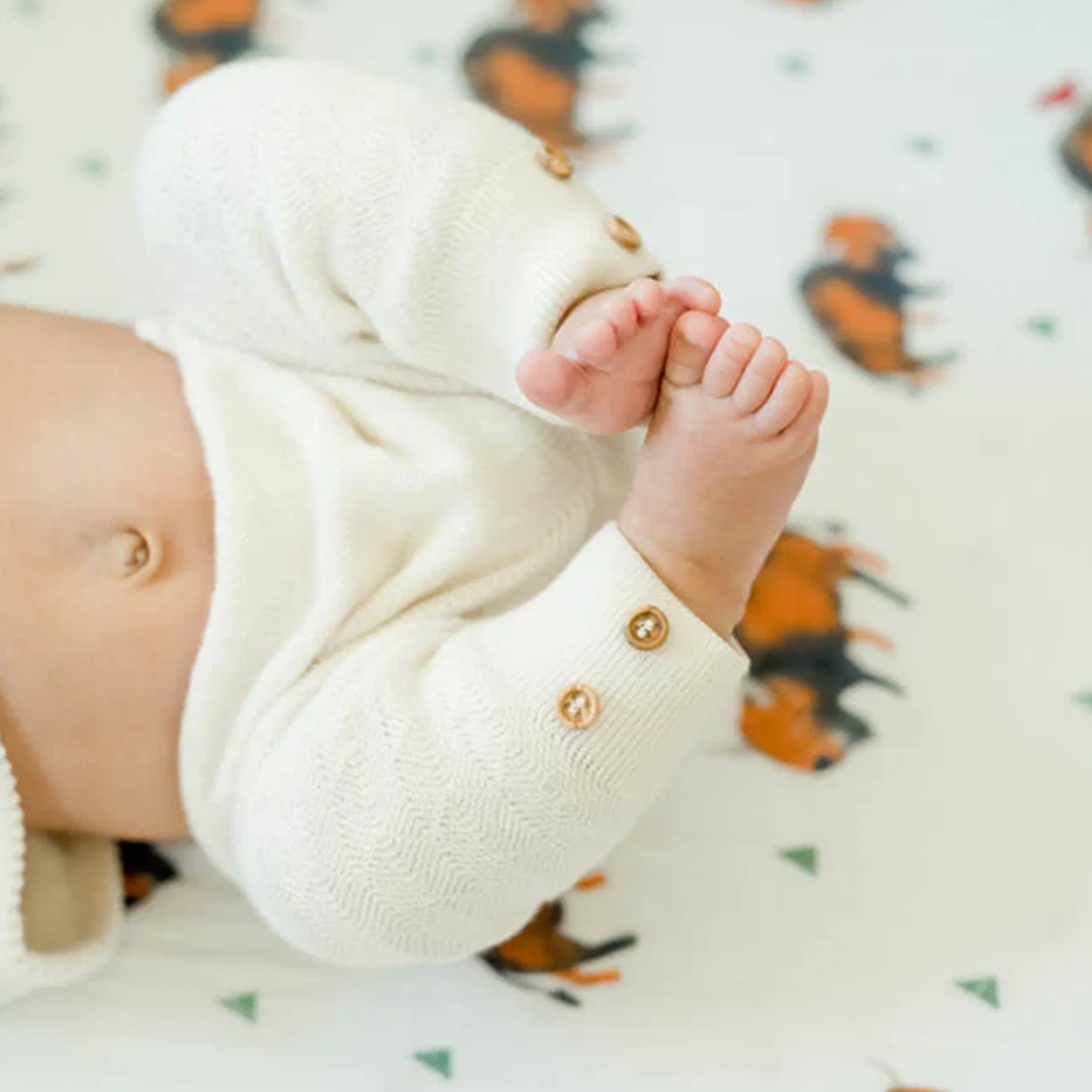 Cotton Muslin Crib Sheet - Bison - Image 6