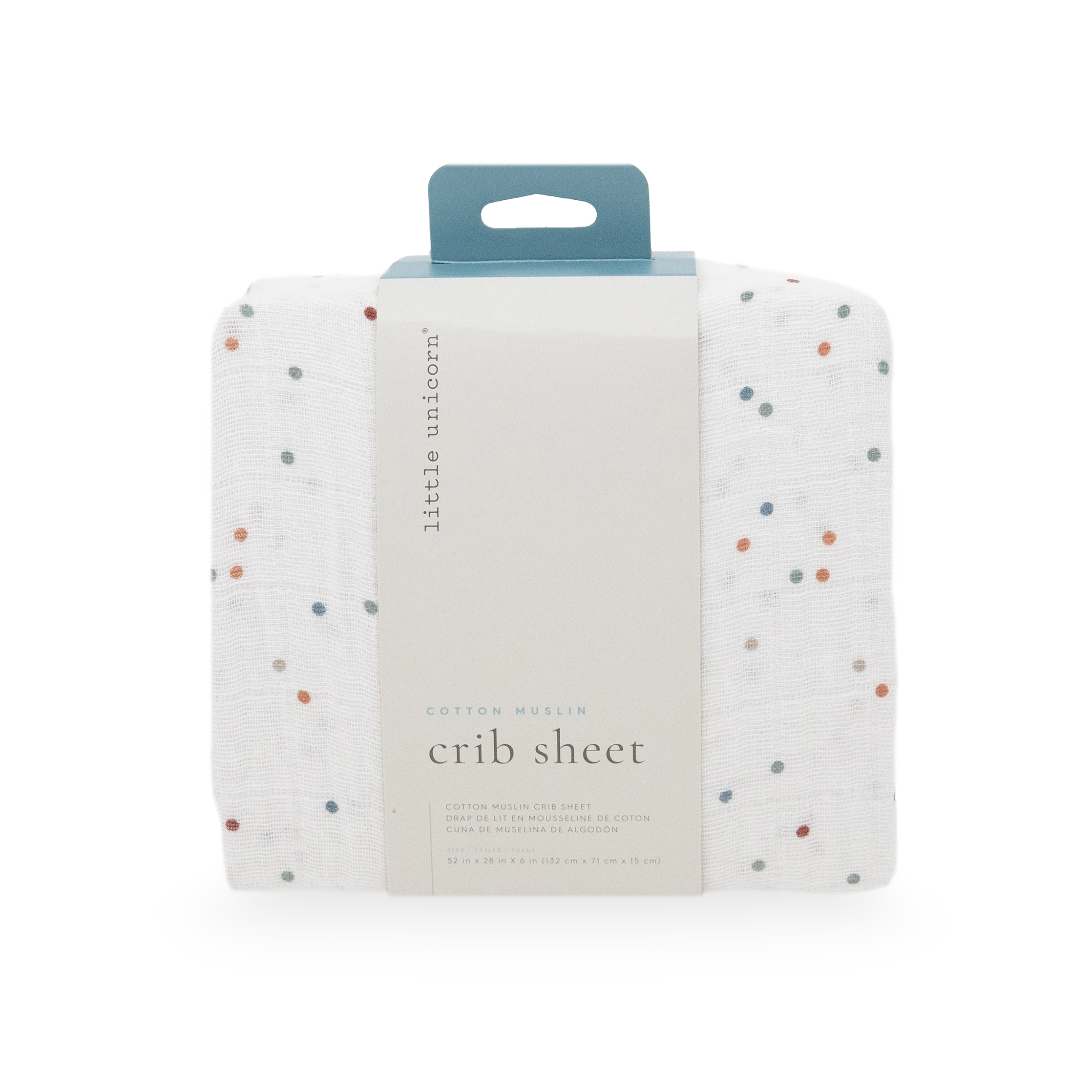 Cotton Muslin Crib Sheet - Dots - Image 3