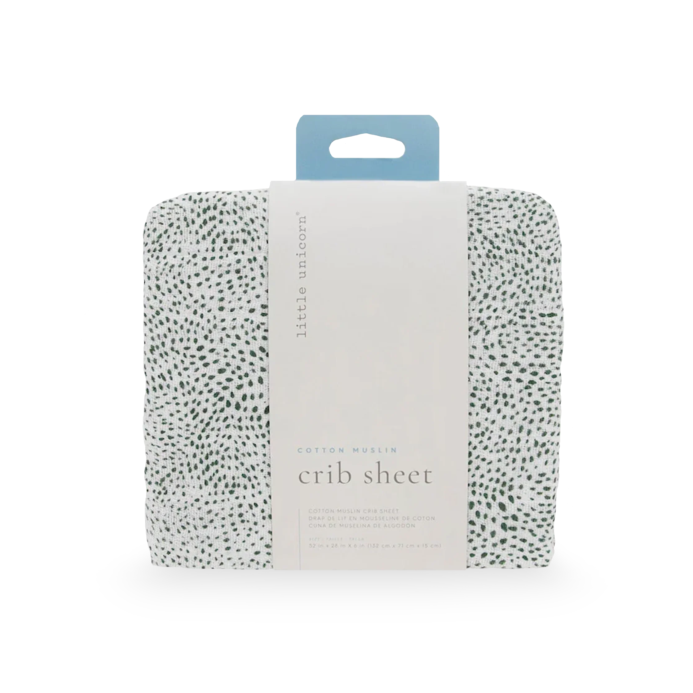 Cotton Muslin Crib Sheet - Green Seed - Image 3