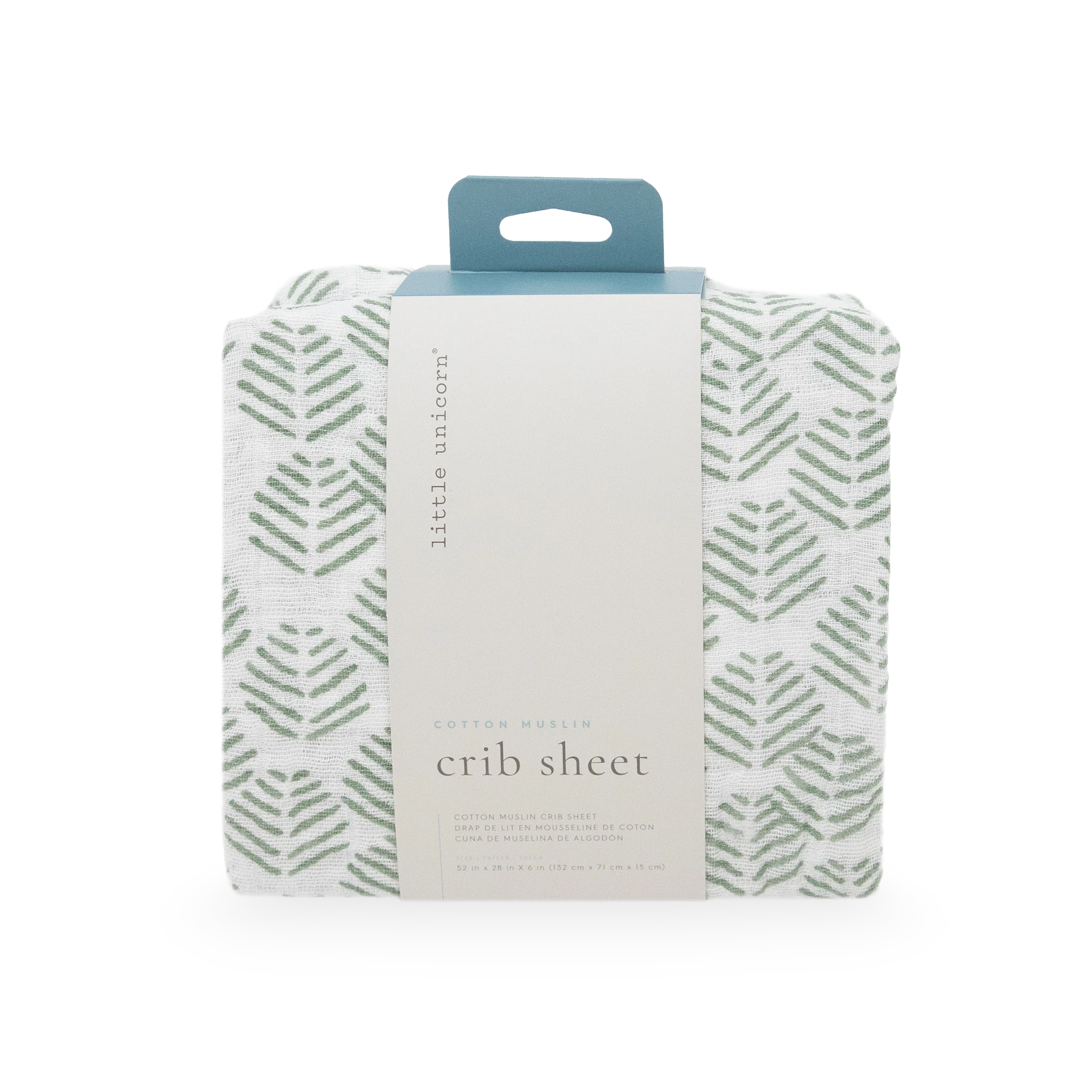 Cotton Muslin Crib Sheet - Leaf Motif - Image 3