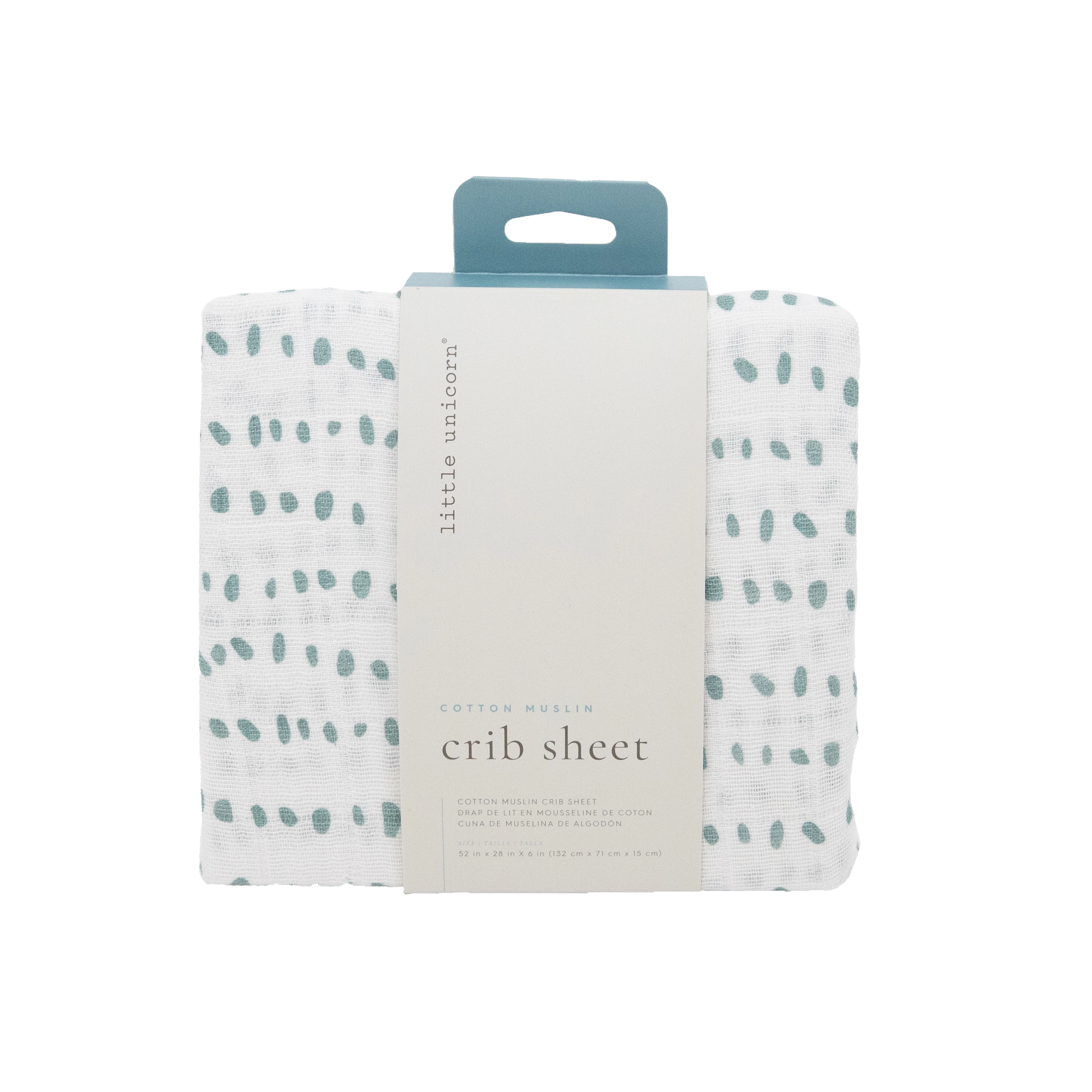 Cotton Muslin Crib Sheet - Stone Stripe - Image 3