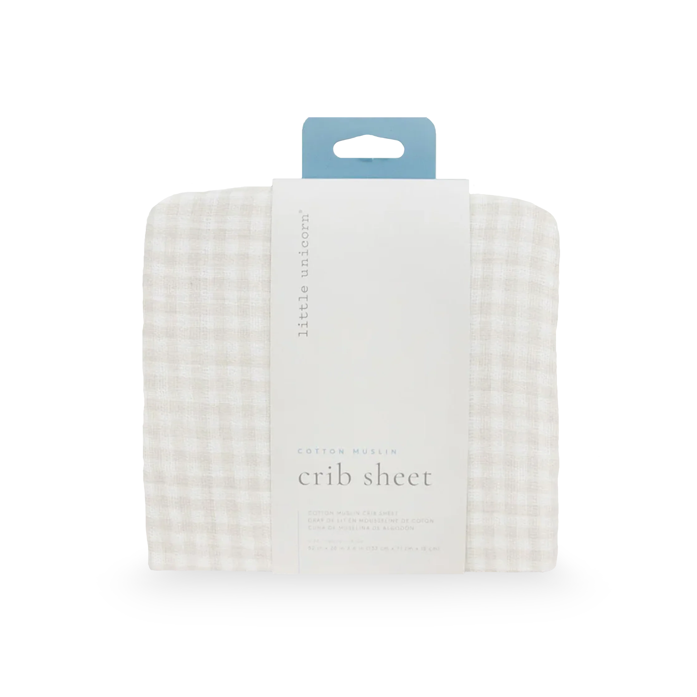 Cotton Muslin Crib Sheet - Tan Gingham - Image 3