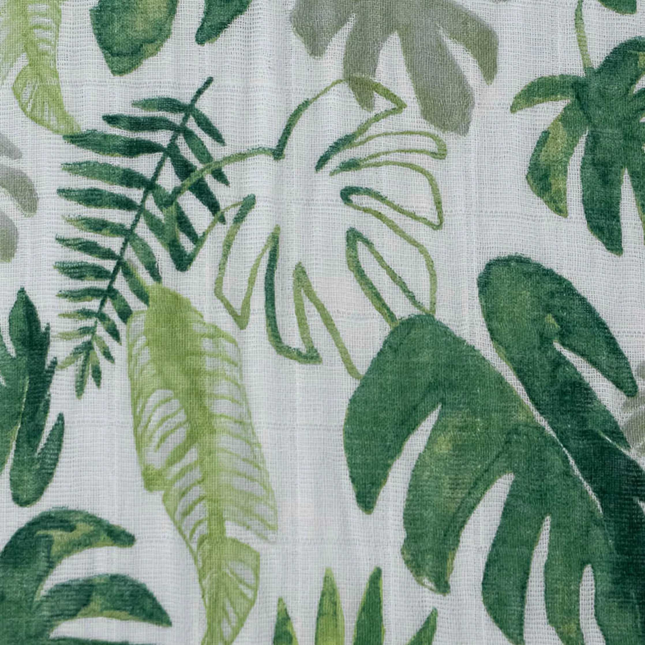 Cotton Muslin Crib Sheet - Tropical Leaf - Image 3