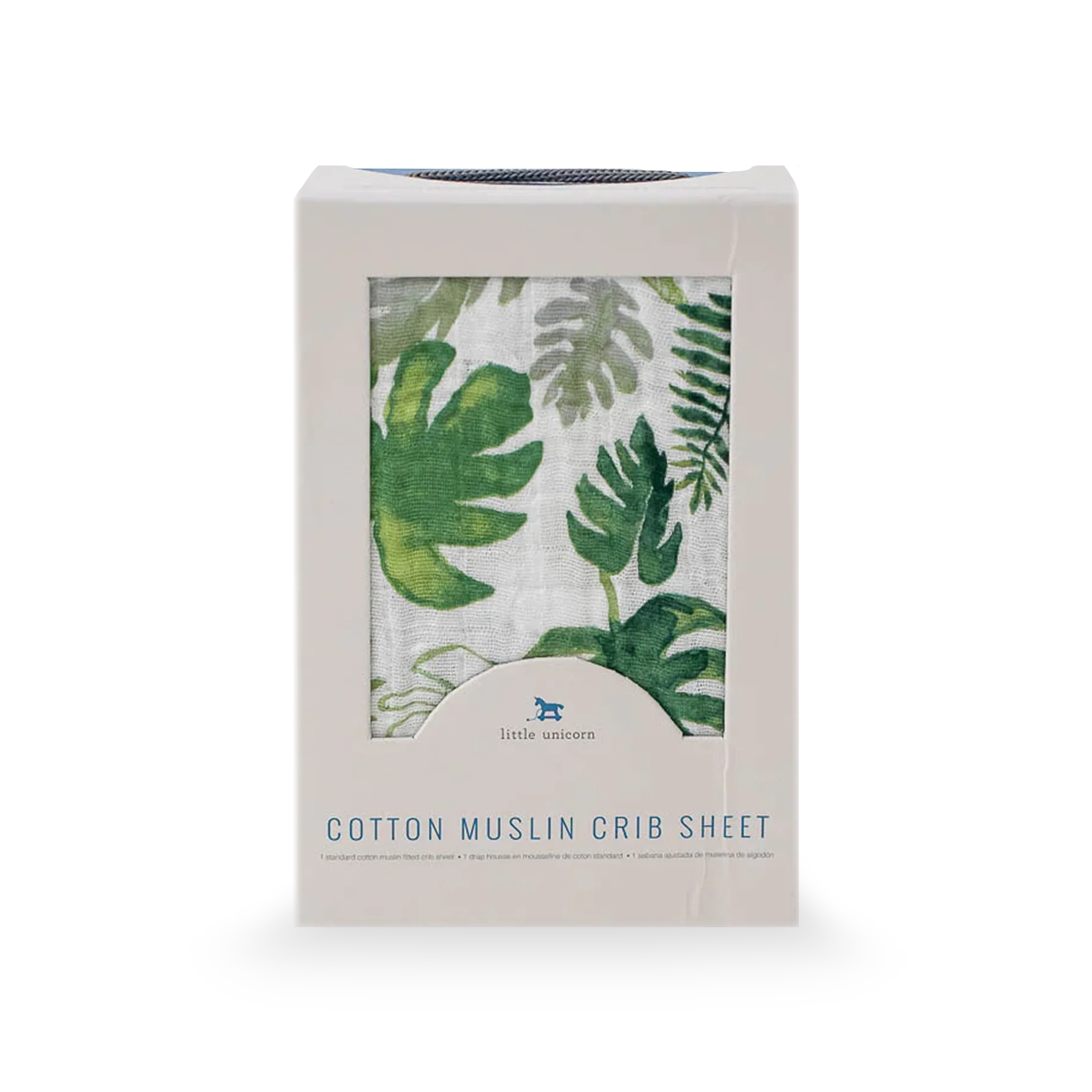 Cotton Muslin Crib Sheet - Tropical Leaf - Image 4