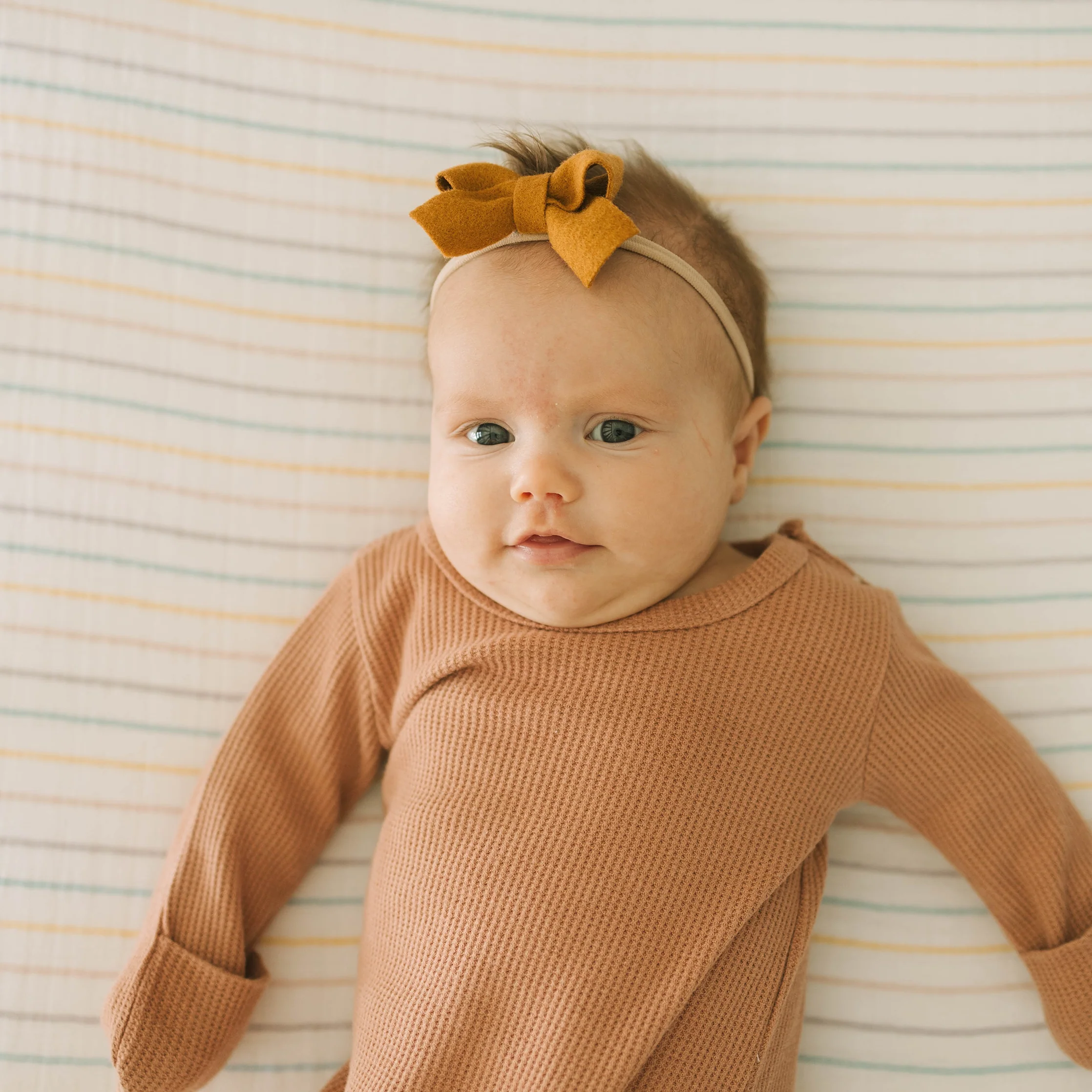 Cotton Muslin Crib Sheet - Unicorn Stripe - Image 4