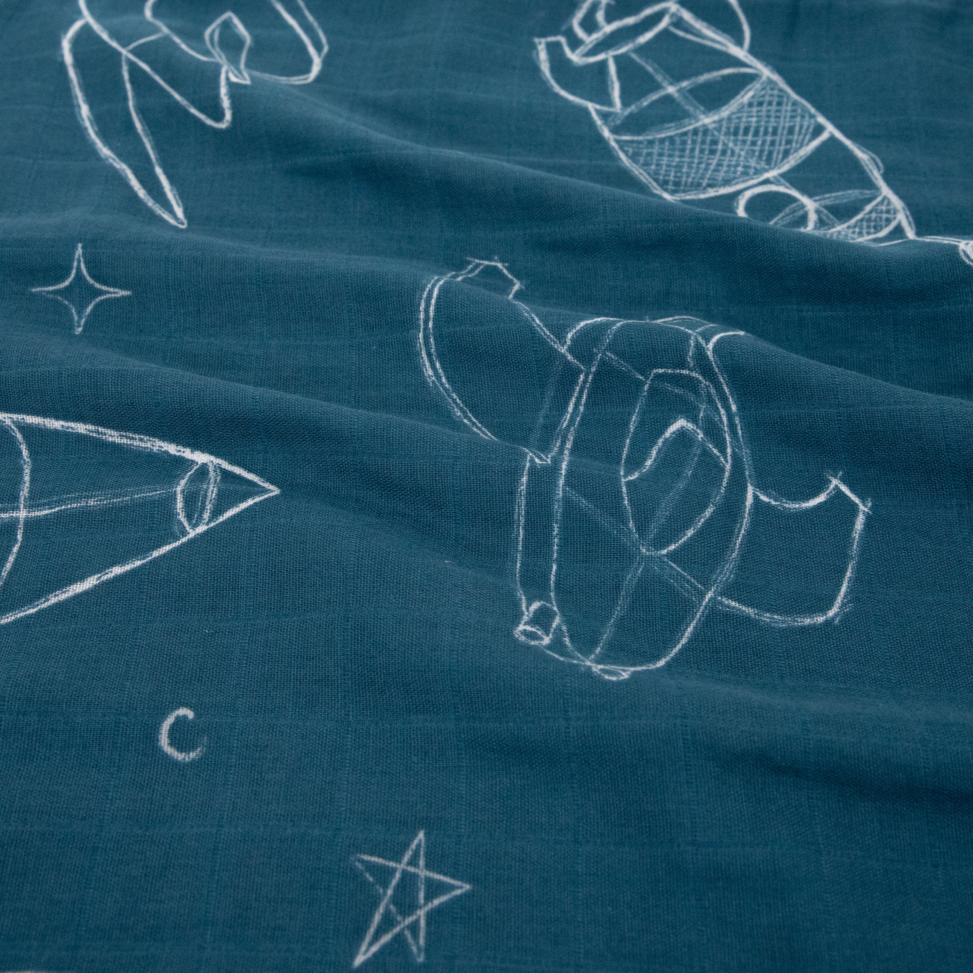 Cotton Muslin Pillowcase 2 Pack - Blast Off - Image 3