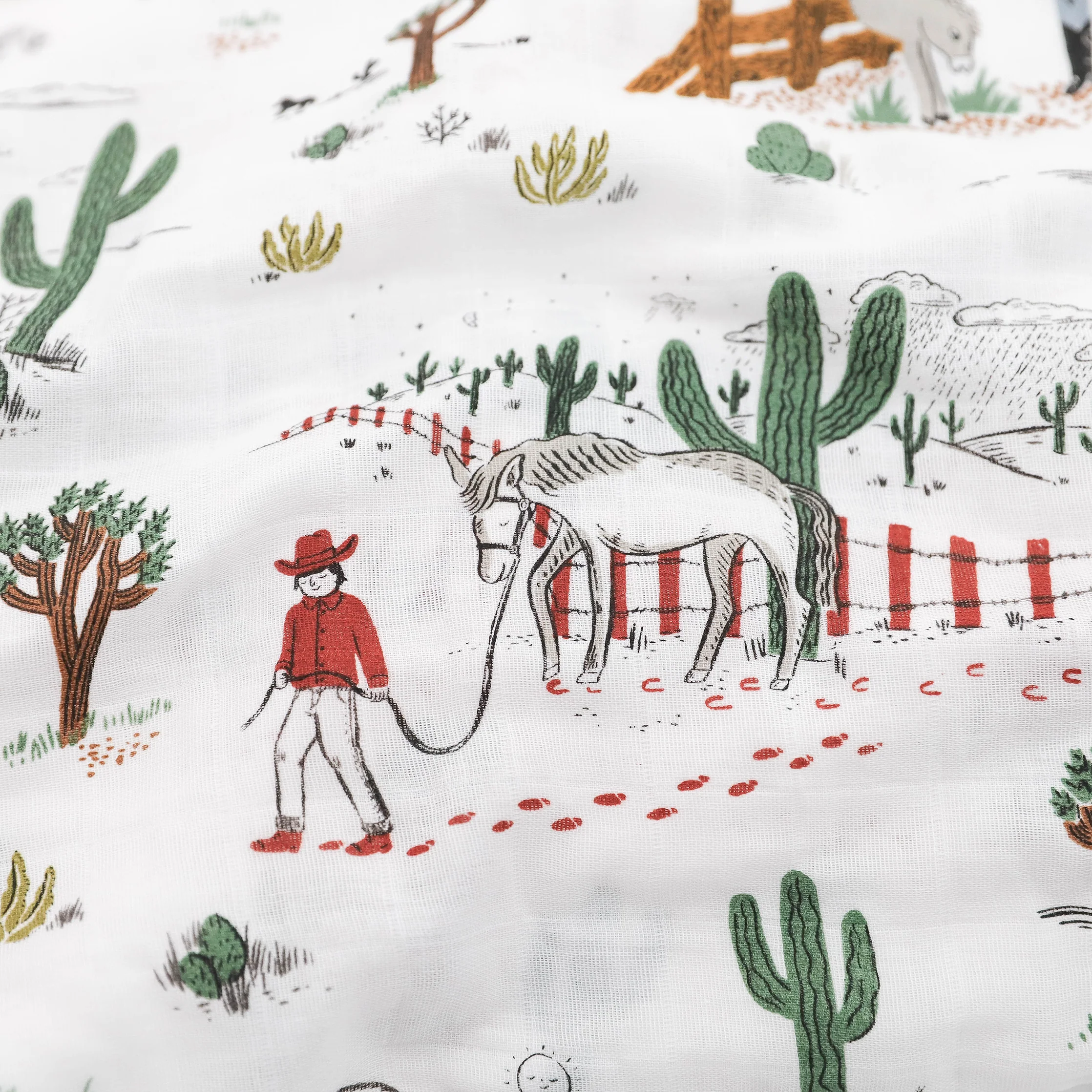 Cotton Muslin Pillowcase 2 Pack - Cowpoke - Image 3