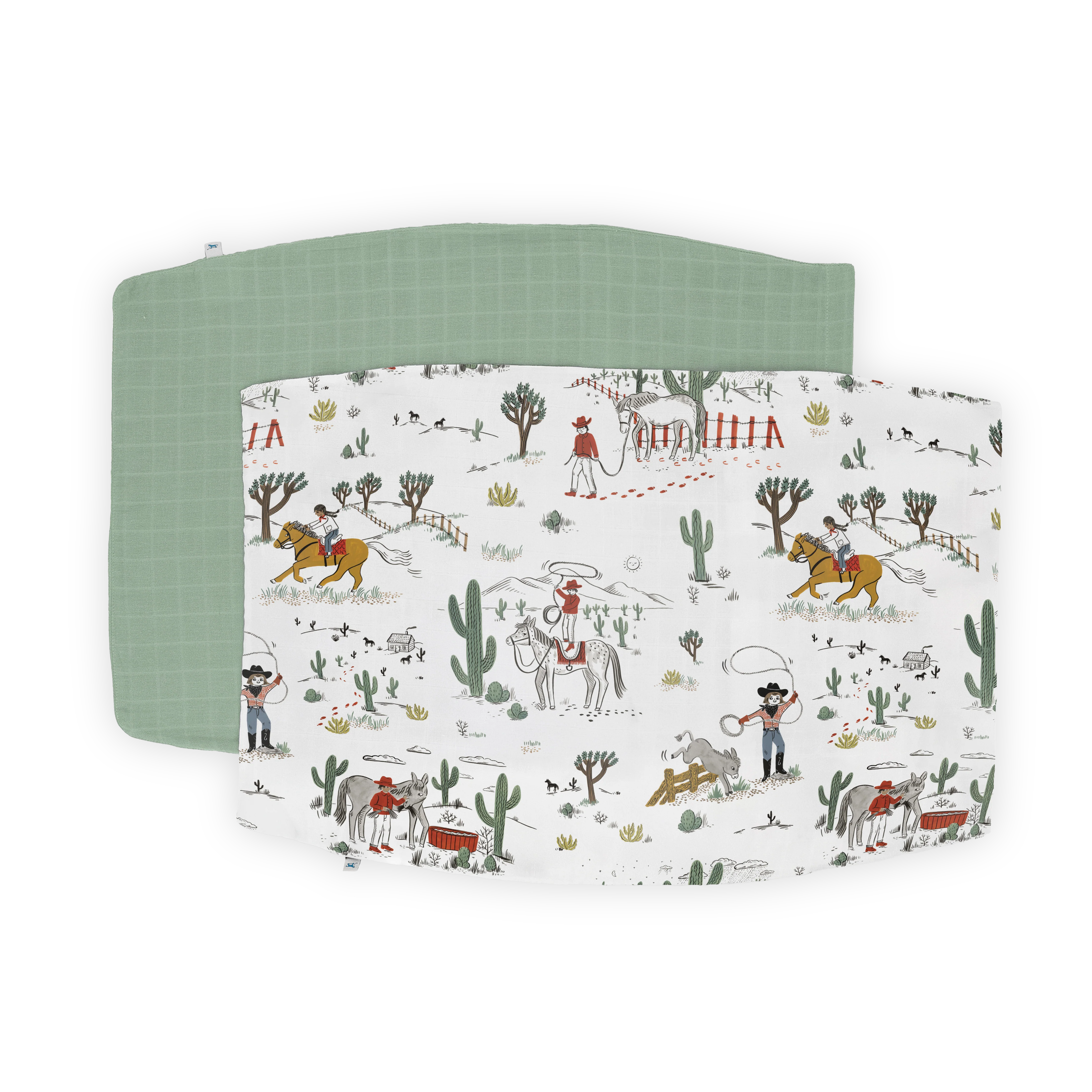 Cotton Muslin Pillowcase 2 Pack - Cowpoke - Image 5