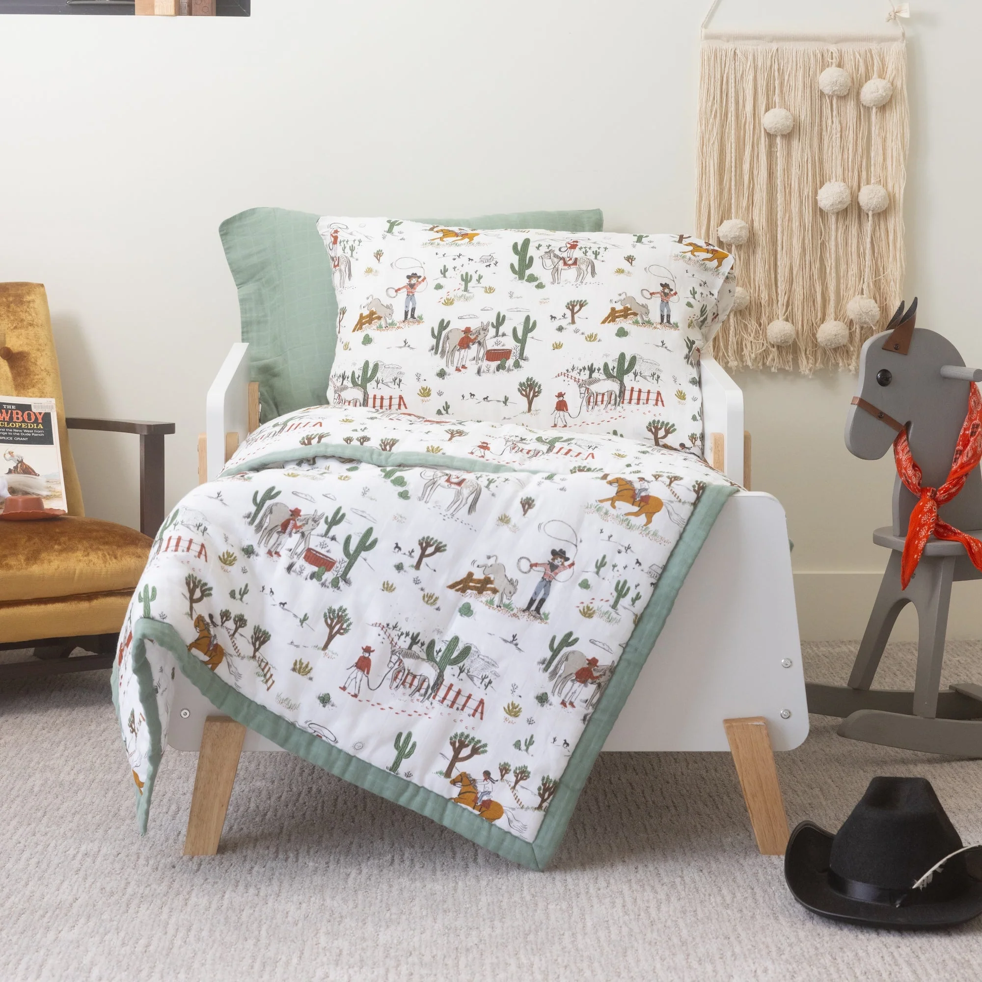 Cotton Muslin Pillowcase 2 Pack - Cowpoke - Image 6