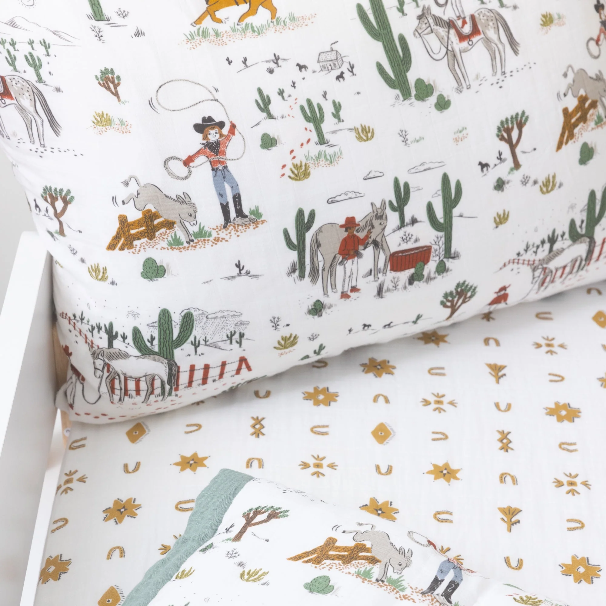 Cotton Muslin Pillowcase 2 Pack - Cowpoke - Image 8