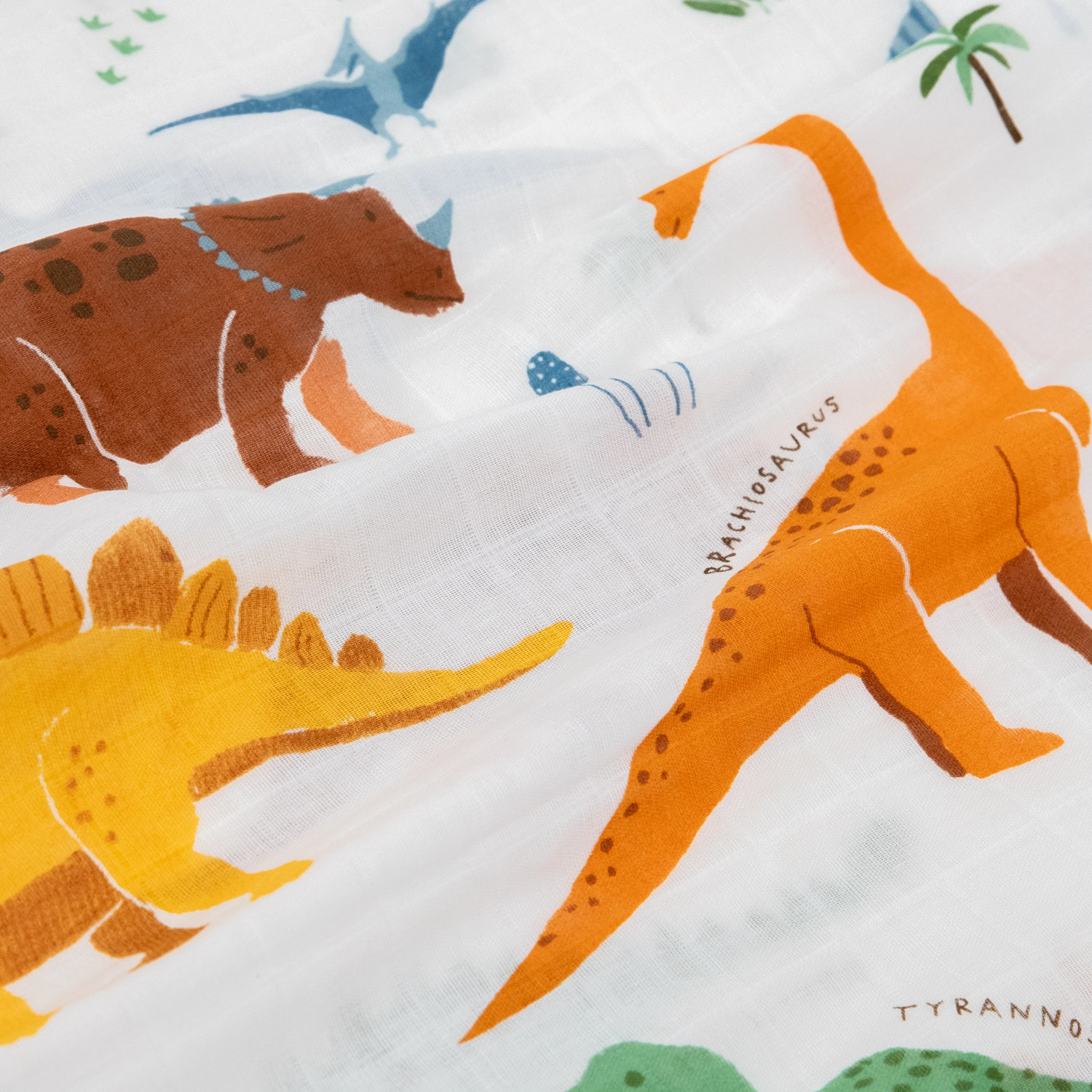 Cotton Muslin Pillowcase 2 Pack - Dino Names - Image 3