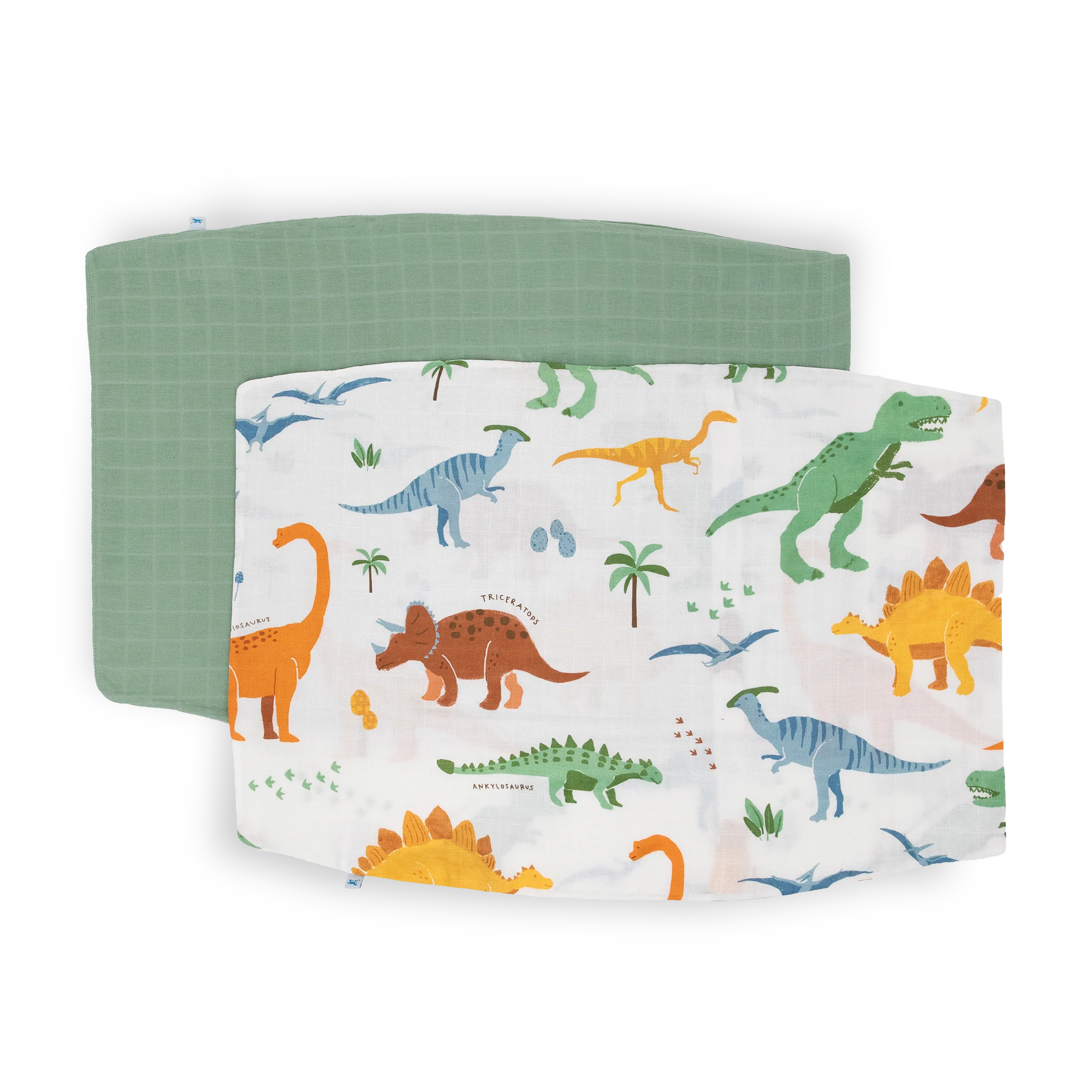 Cotton Muslin Pillowcase 2 Pack - Dino Names - Image 5