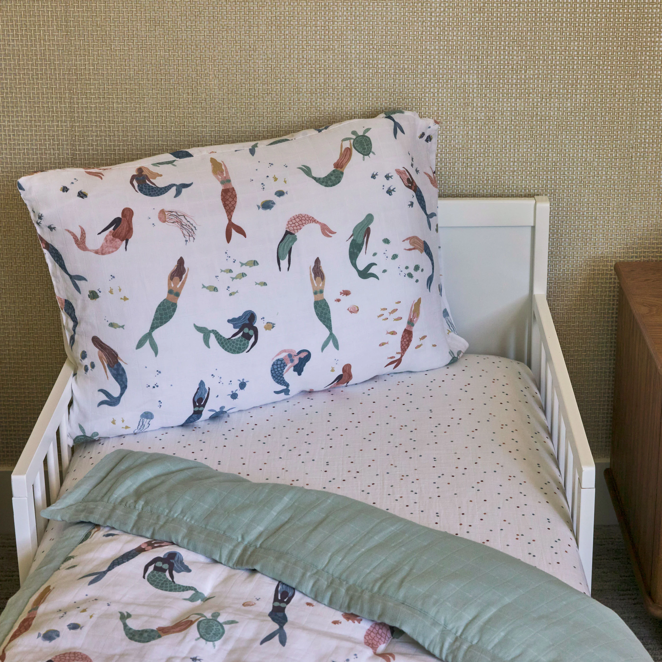 Cotton Muslin Pillowcase 2 Pack - Mermaid Party - Image 6