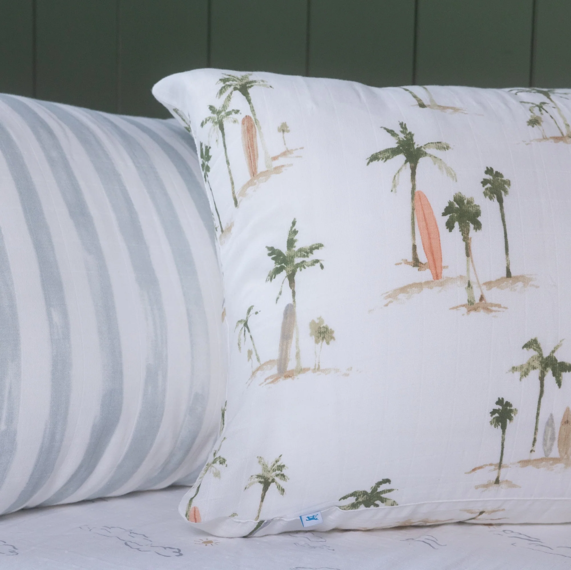 Cotton Muslin Pillowcase 2 Pack - Palm Paradise - Image 6