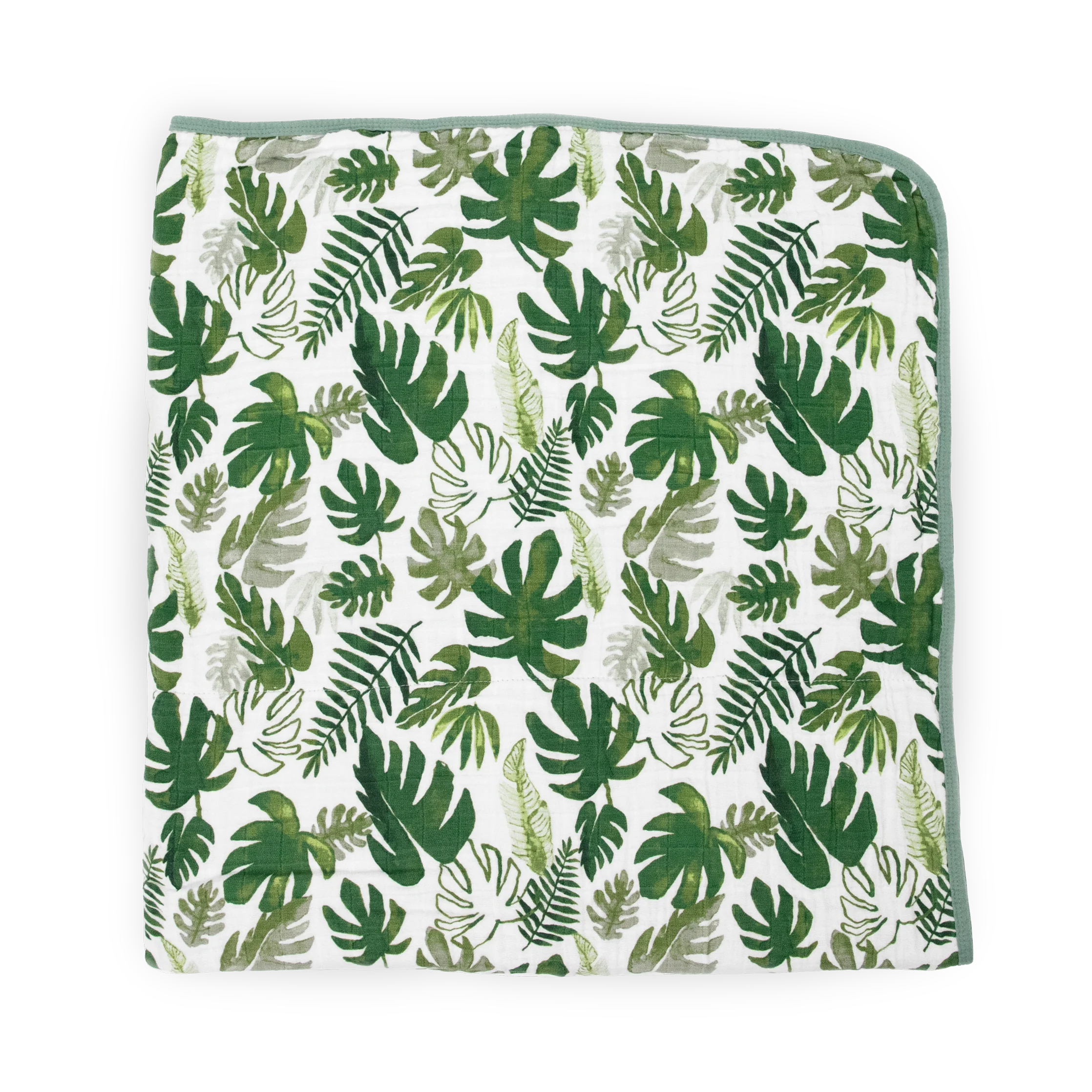 Original Cotton Muslin Quilt - Tropical Leaf - Image 3