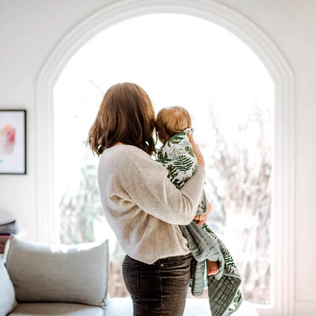 Original Cotton Muslin Quilt - Tropical Leaf - Image 6