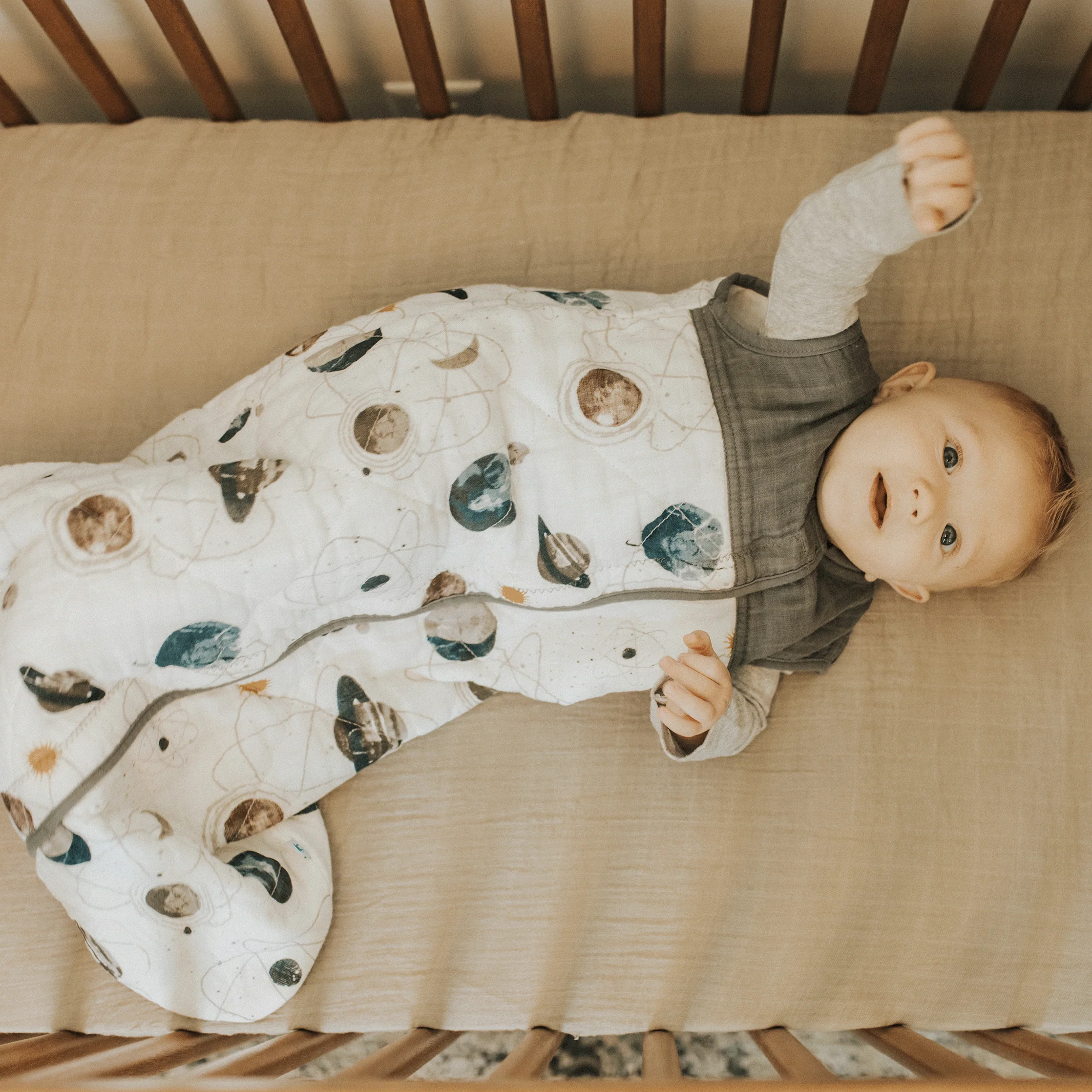 Cotton Muslin Quilted Sleep Bag - Planetary - Image 4