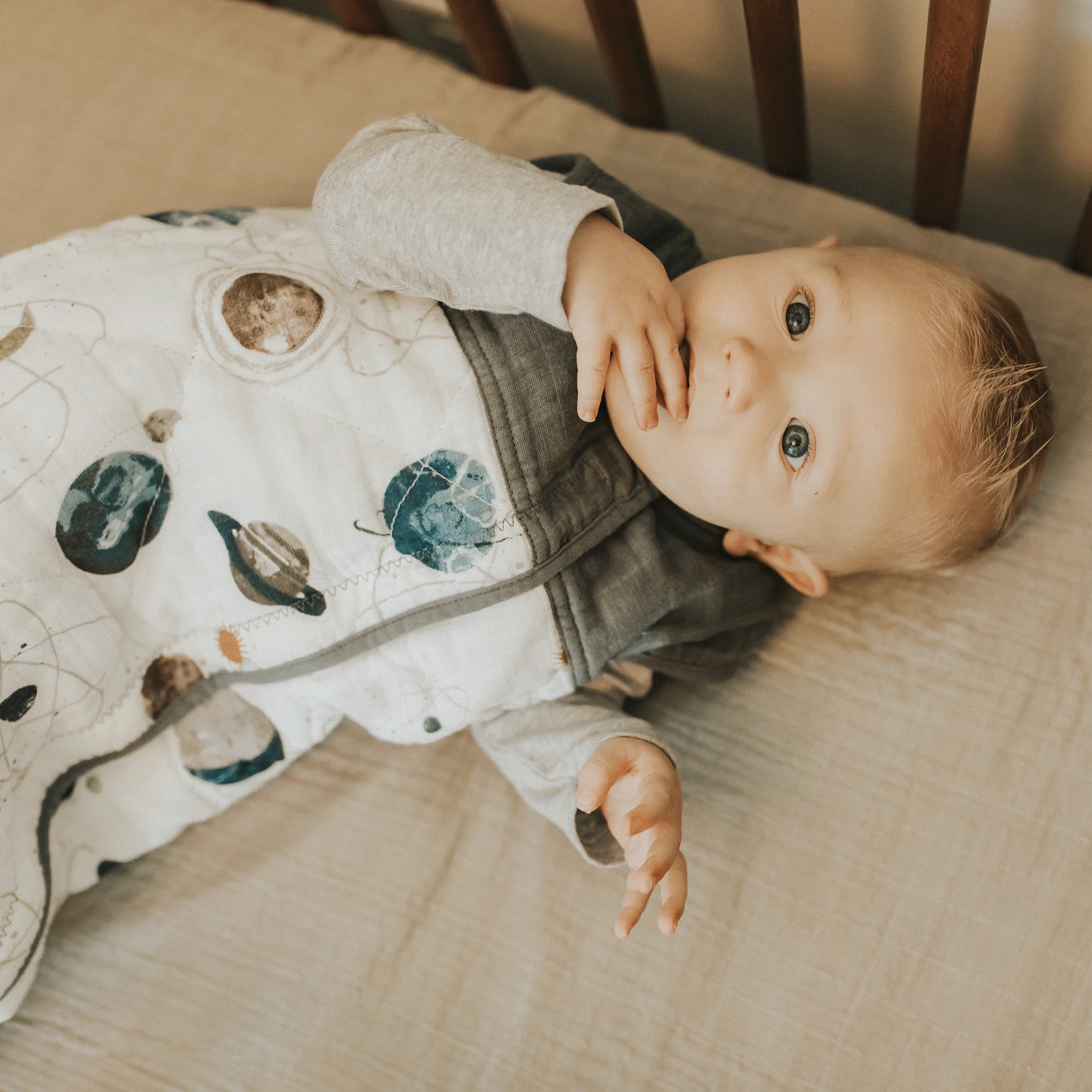 Cotton Muslin Quilted Sleep Bag - Planetary - Image 5