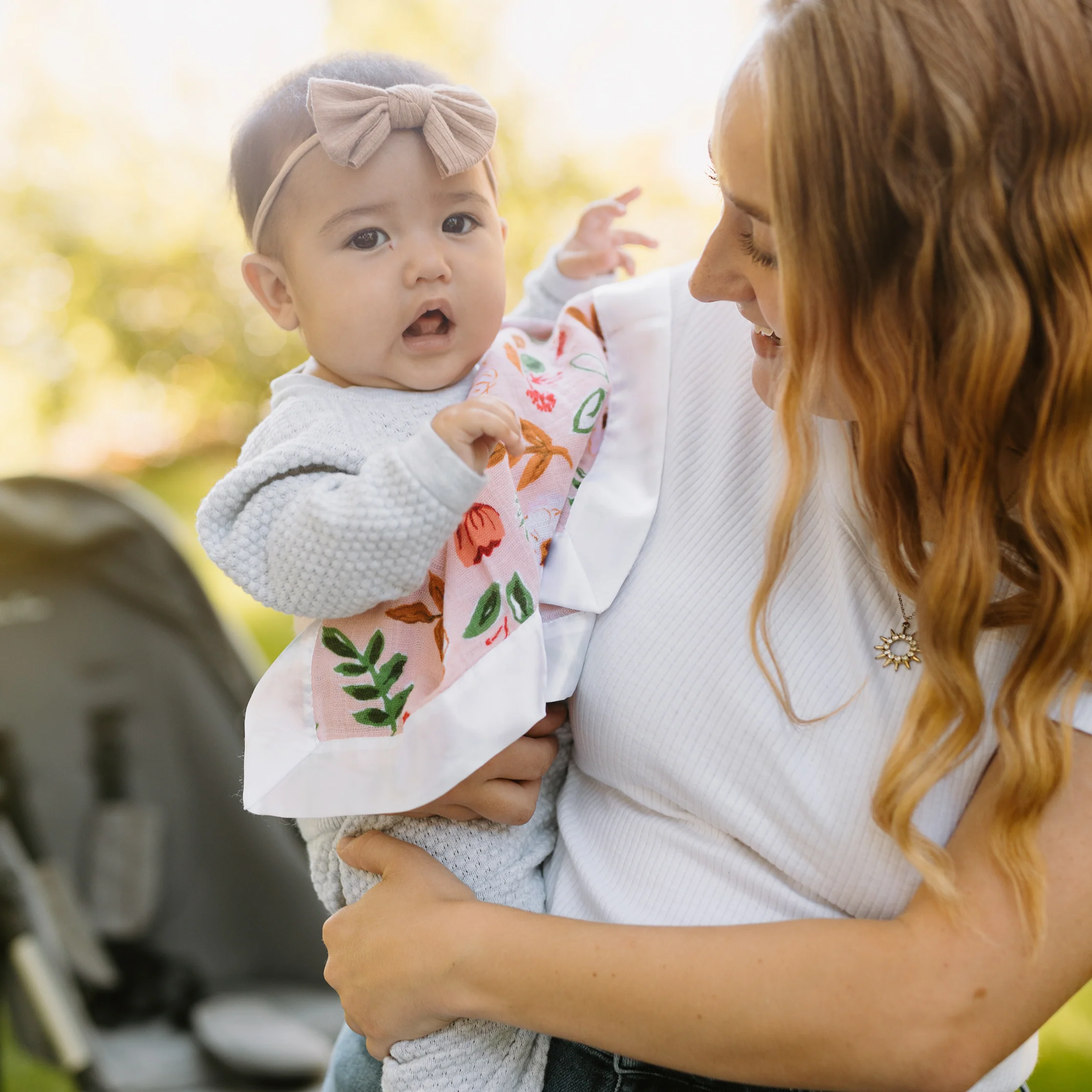 Cotton Muslin Security Blanket 3 Pack - Vintage Floral - Image 5