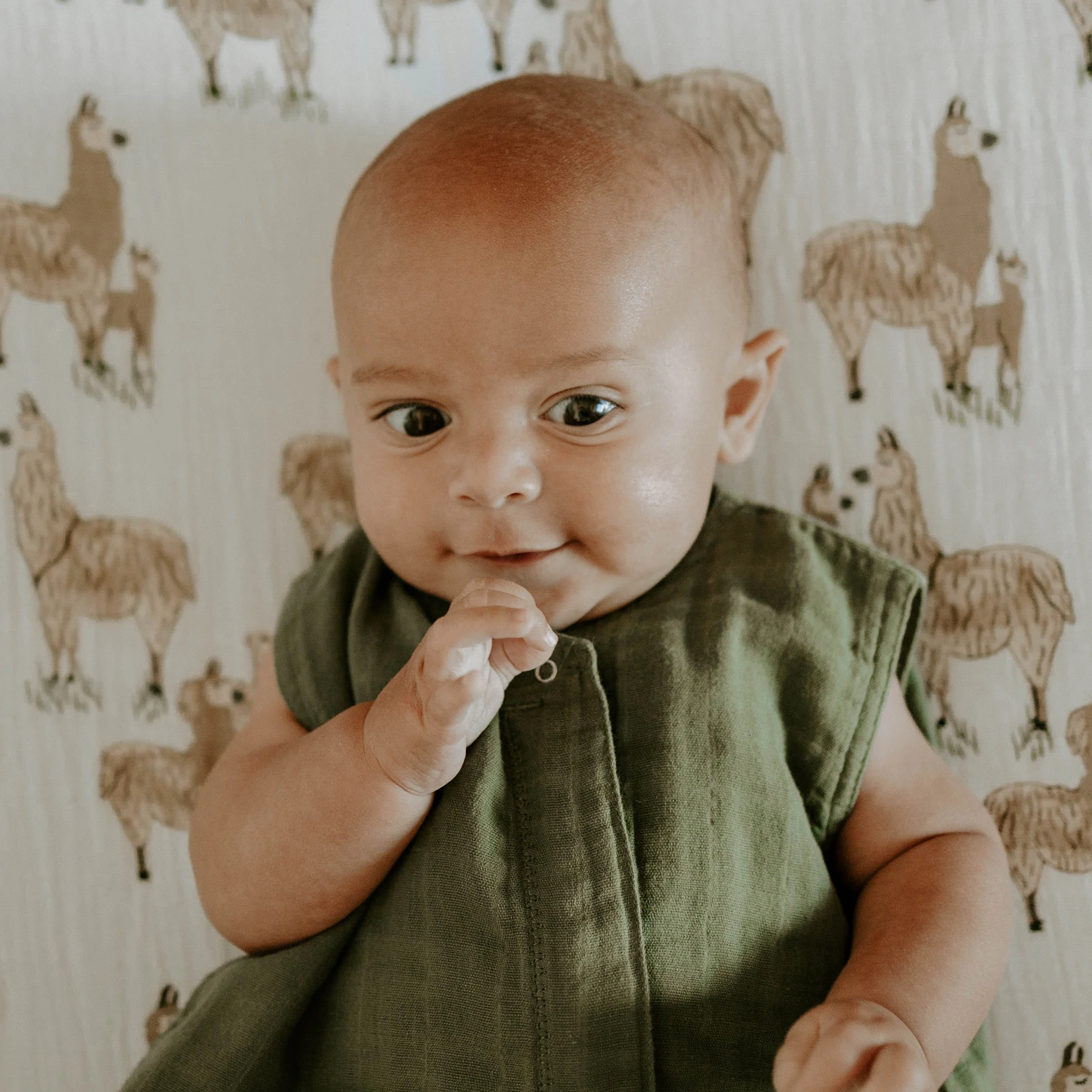 Cotton Muslin Sleep Bag - Fern - Image 4