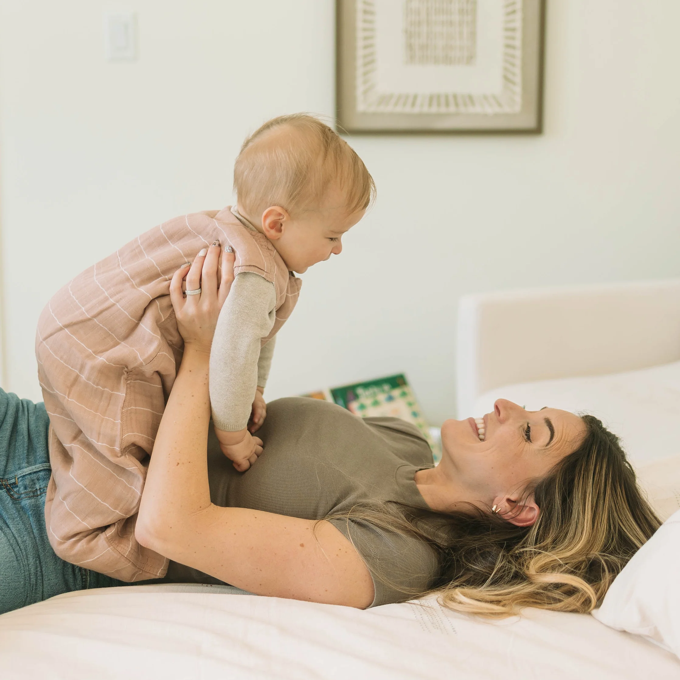 Cotton Muslin Sleep Bag - Mauve Stripe - Image 4