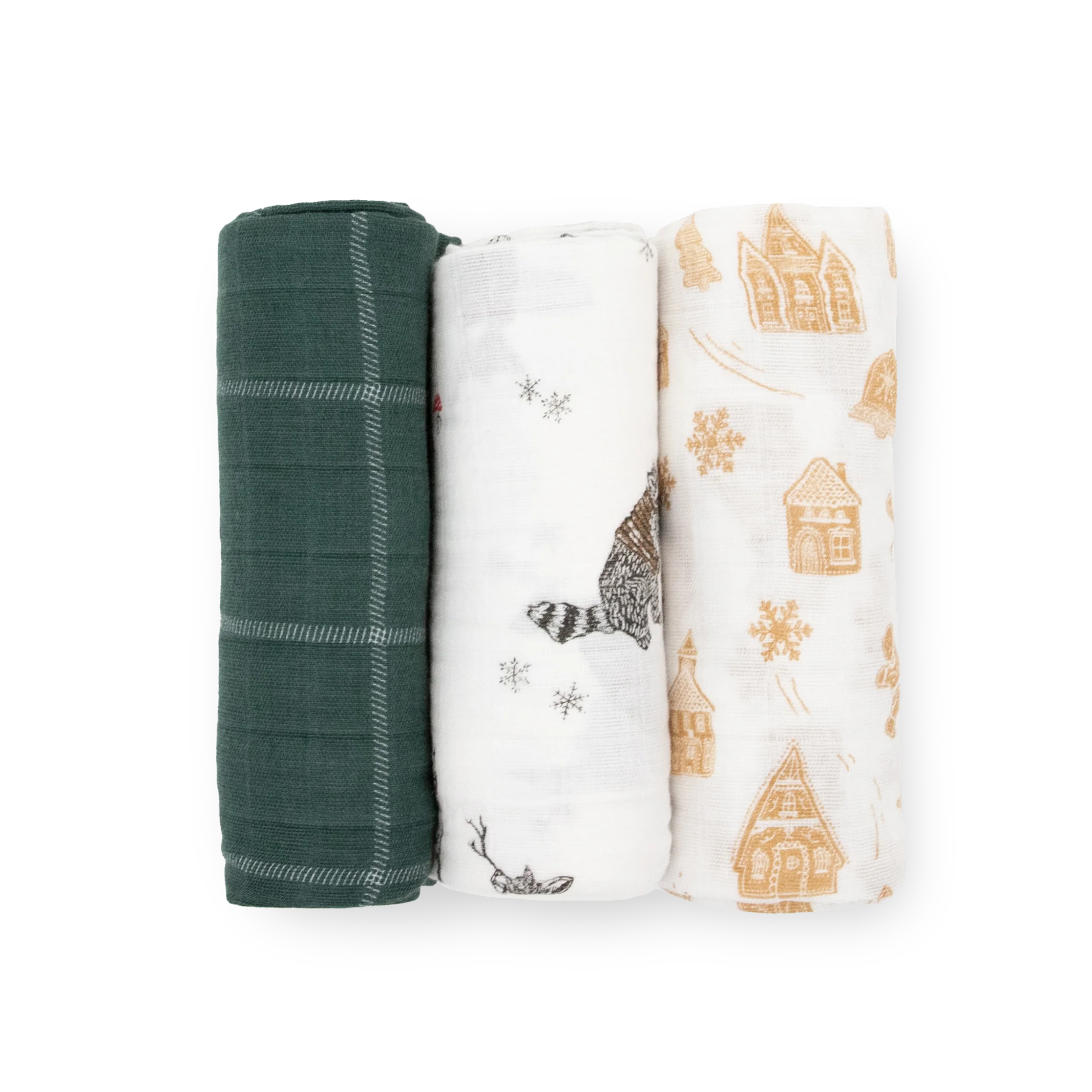 Cotton Muslin Swaddle Blanket 3 Pack - Snow Day - Image 8