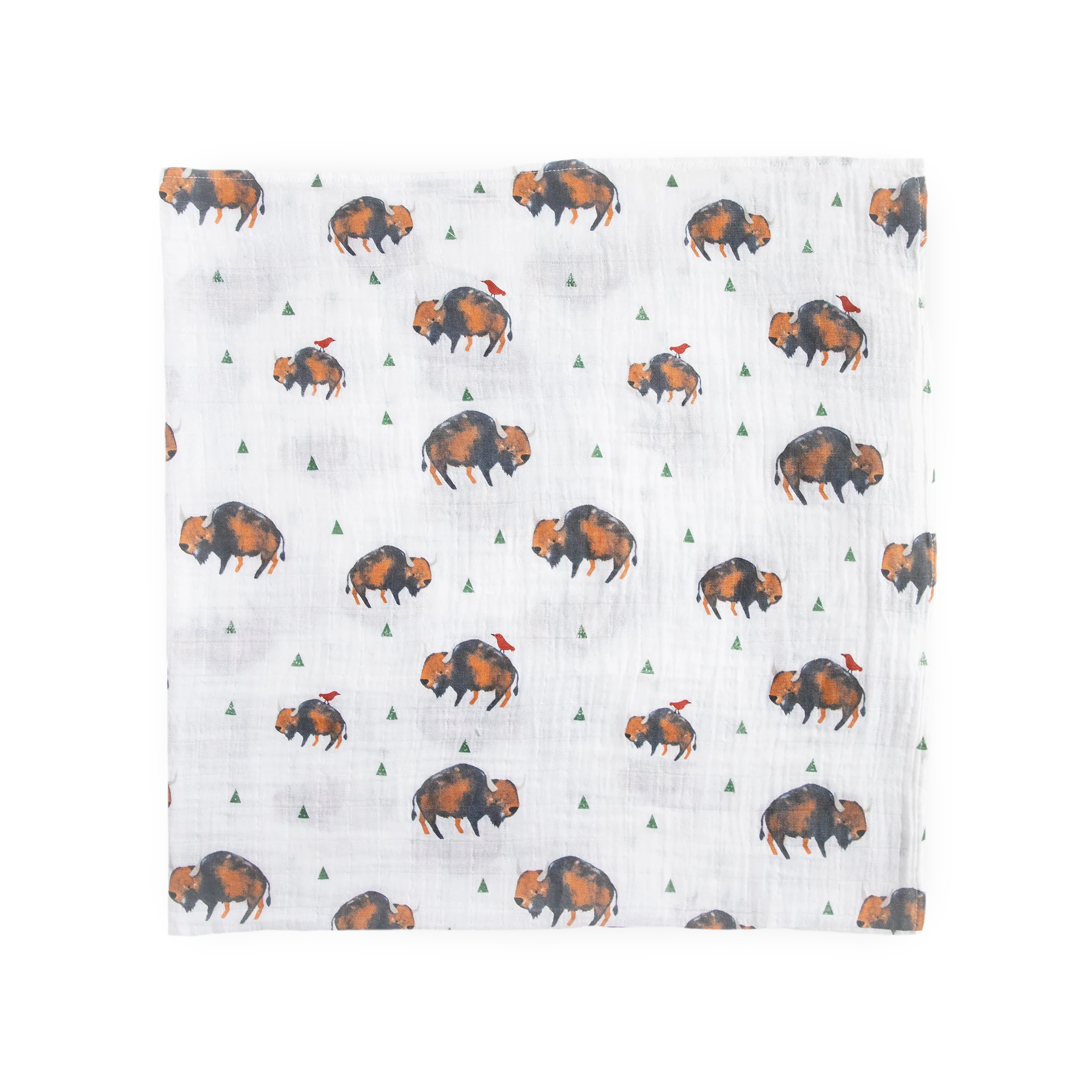 Cotton Muslin Swaddle Blanket - Bison - Image 3