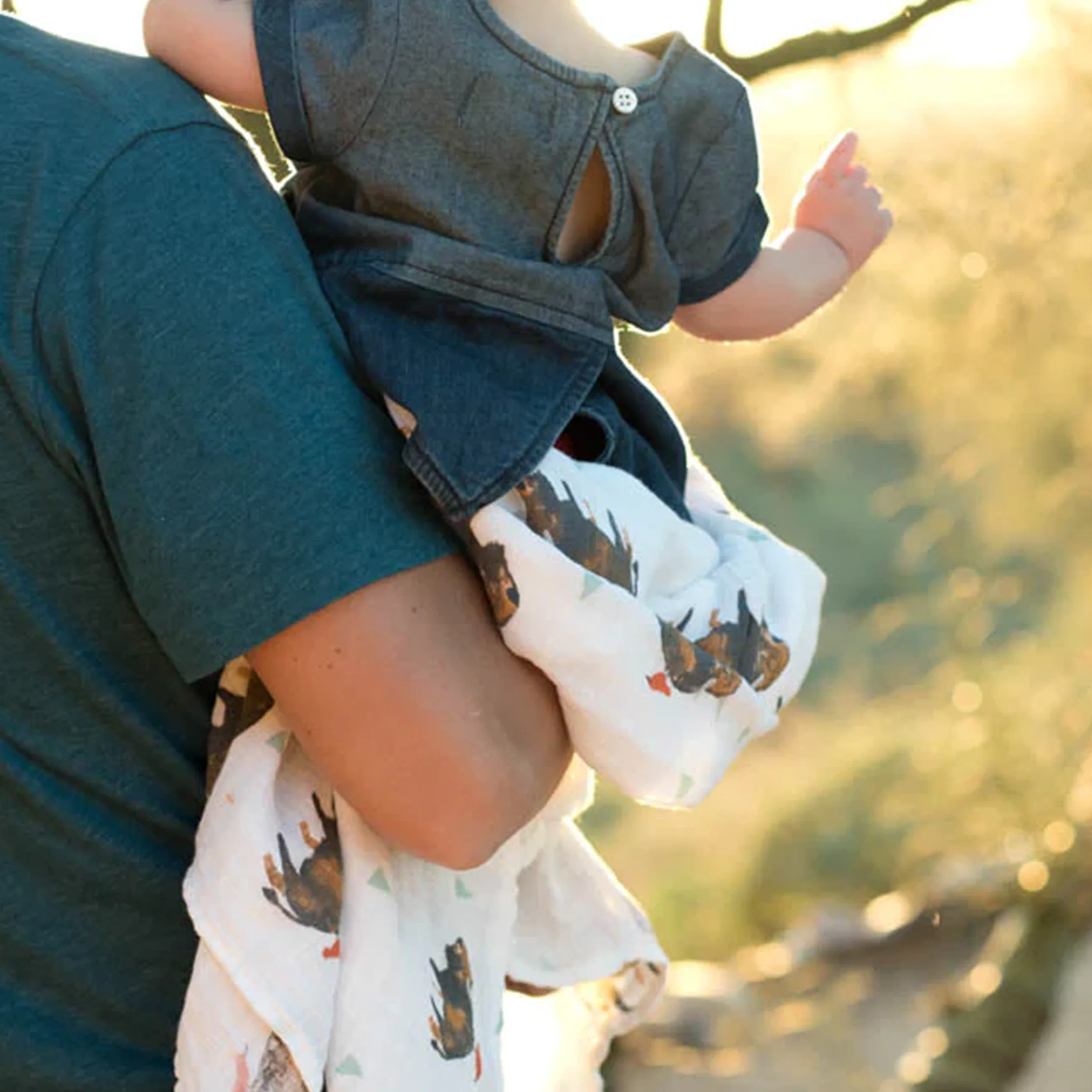 Cotton Muslin Swaddle Blanket - Bison - Image 6