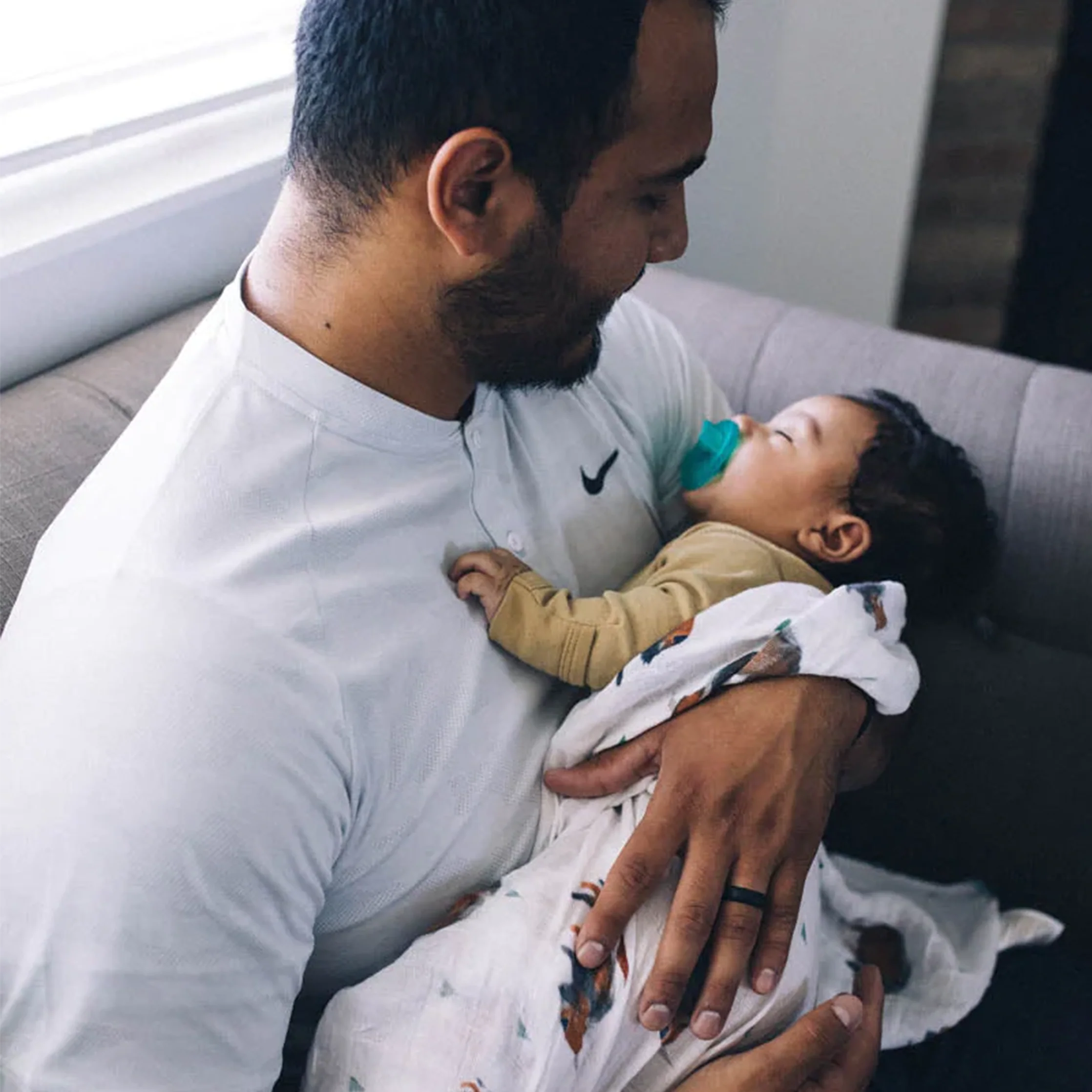 Cotton Muslin Swaddle Blanket - Bison - Image 7