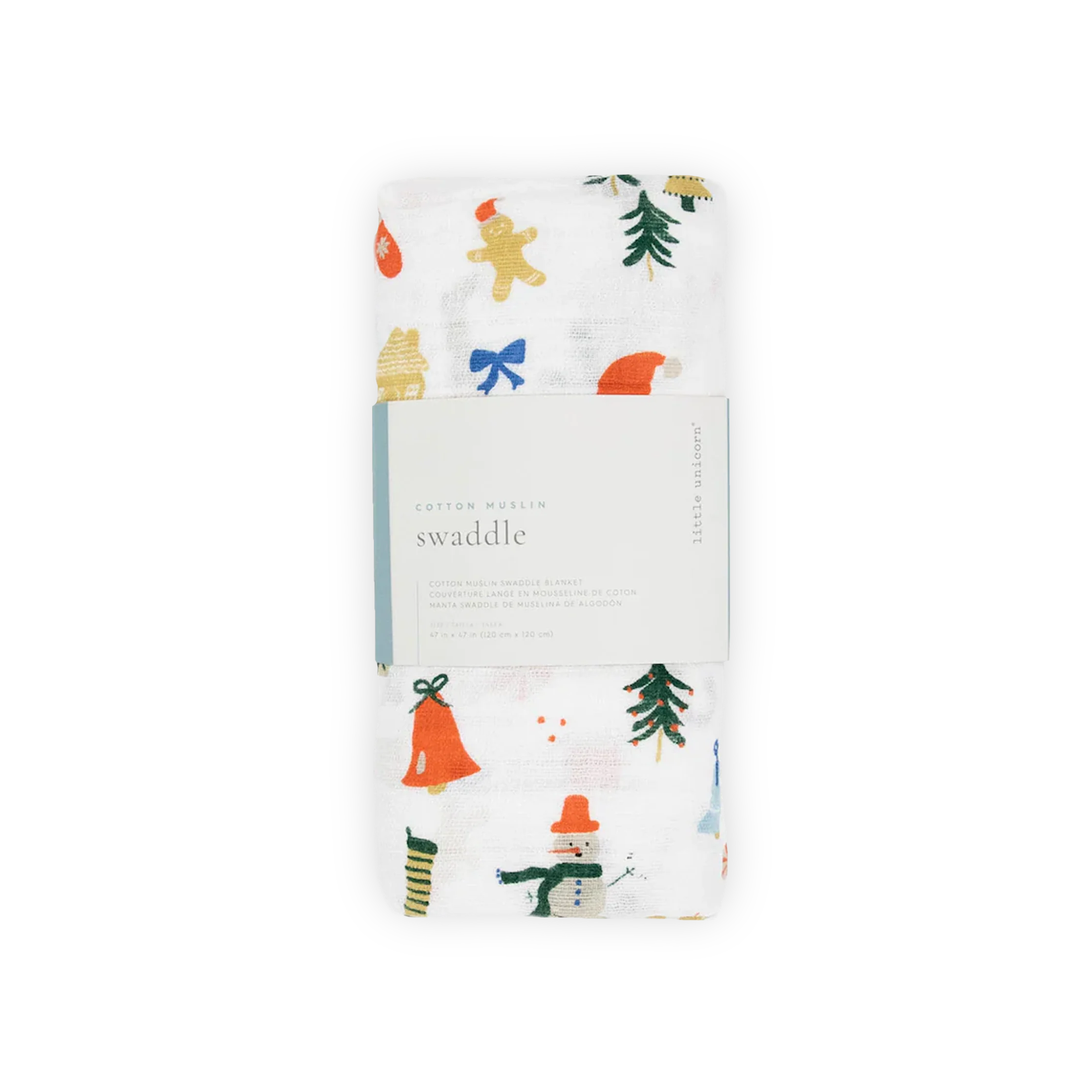 Cotton Muslin Swaddle Blanket - Christmas Time - Image 5