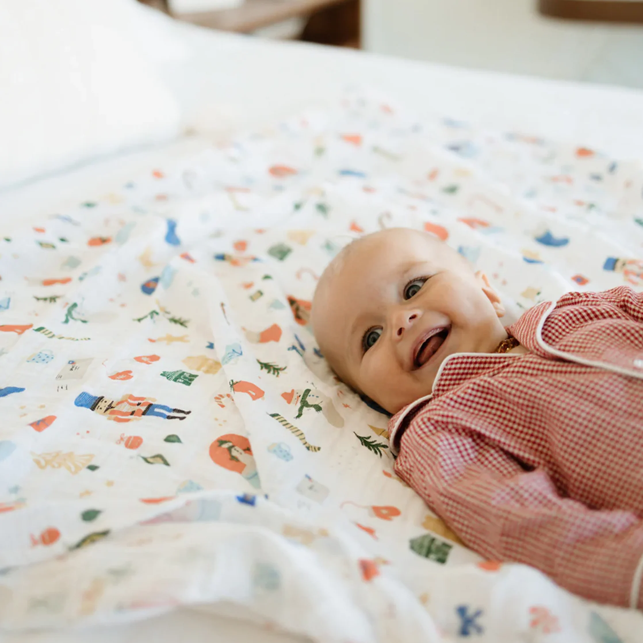 Cotton Muslin Swaddle Blanket - Christmas Time - Image 7