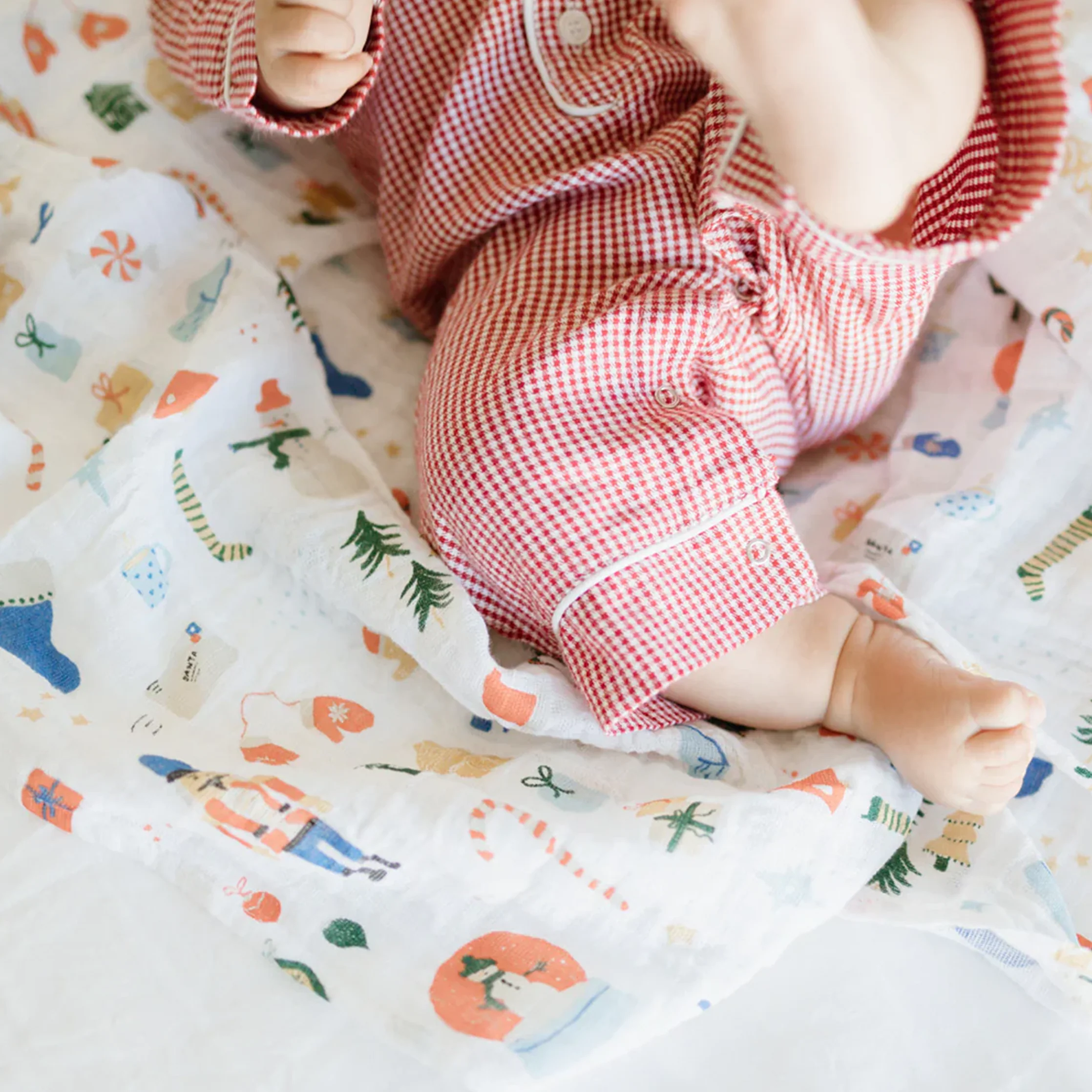 Cotton Muslin Swaddle Blanket - Christmas Time - Image 8