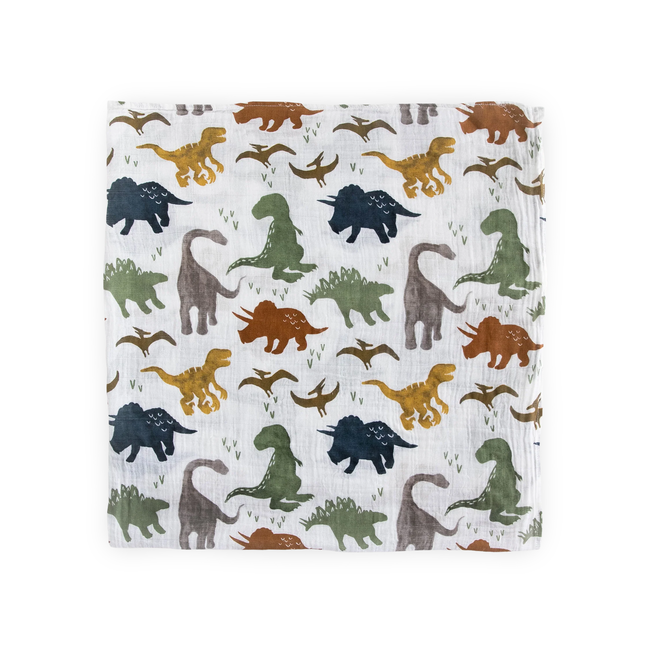 Cotton Muslin Swaddle Blanket - Dino Friends - Image 3