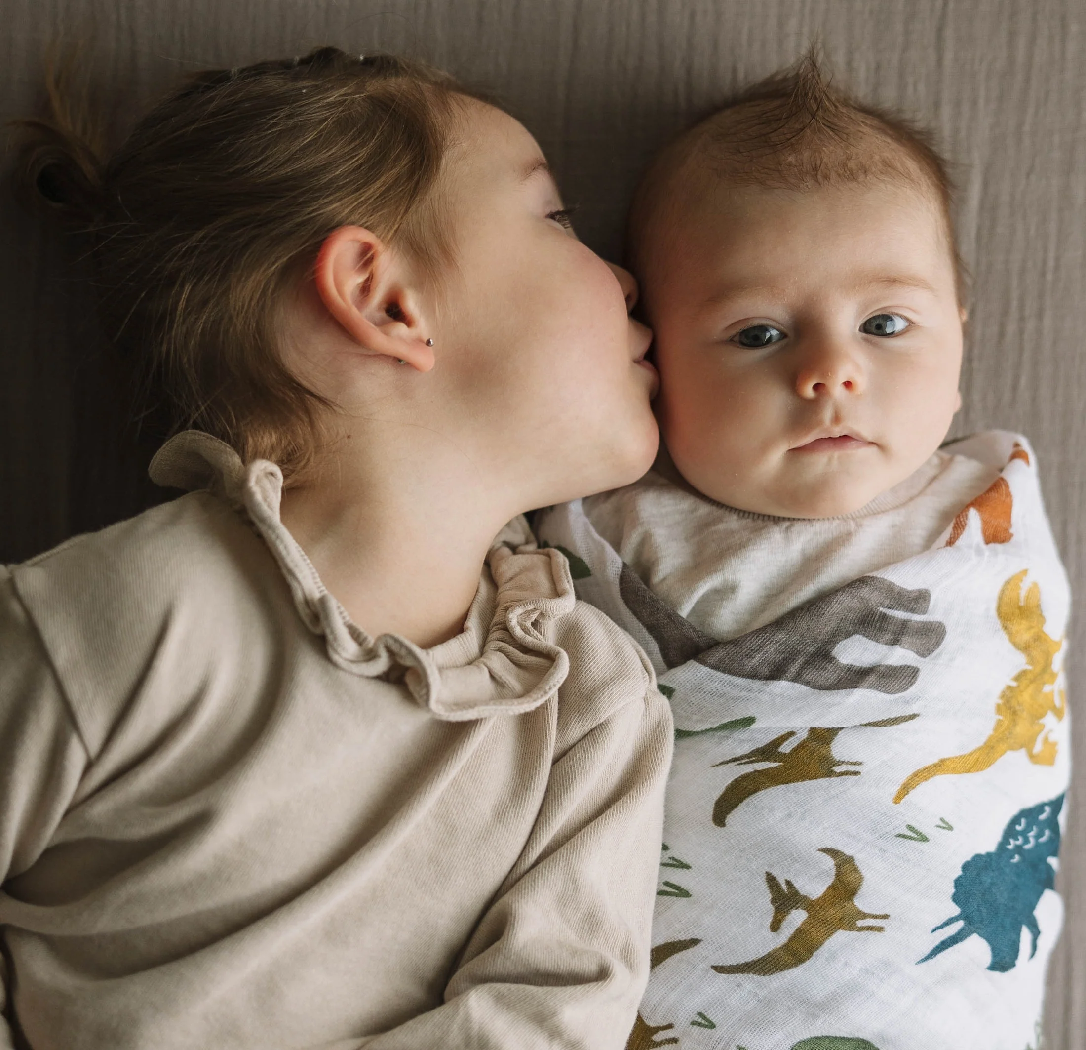 Cotton Muslin Swaddle Blanket - Dino Friends - Image 7