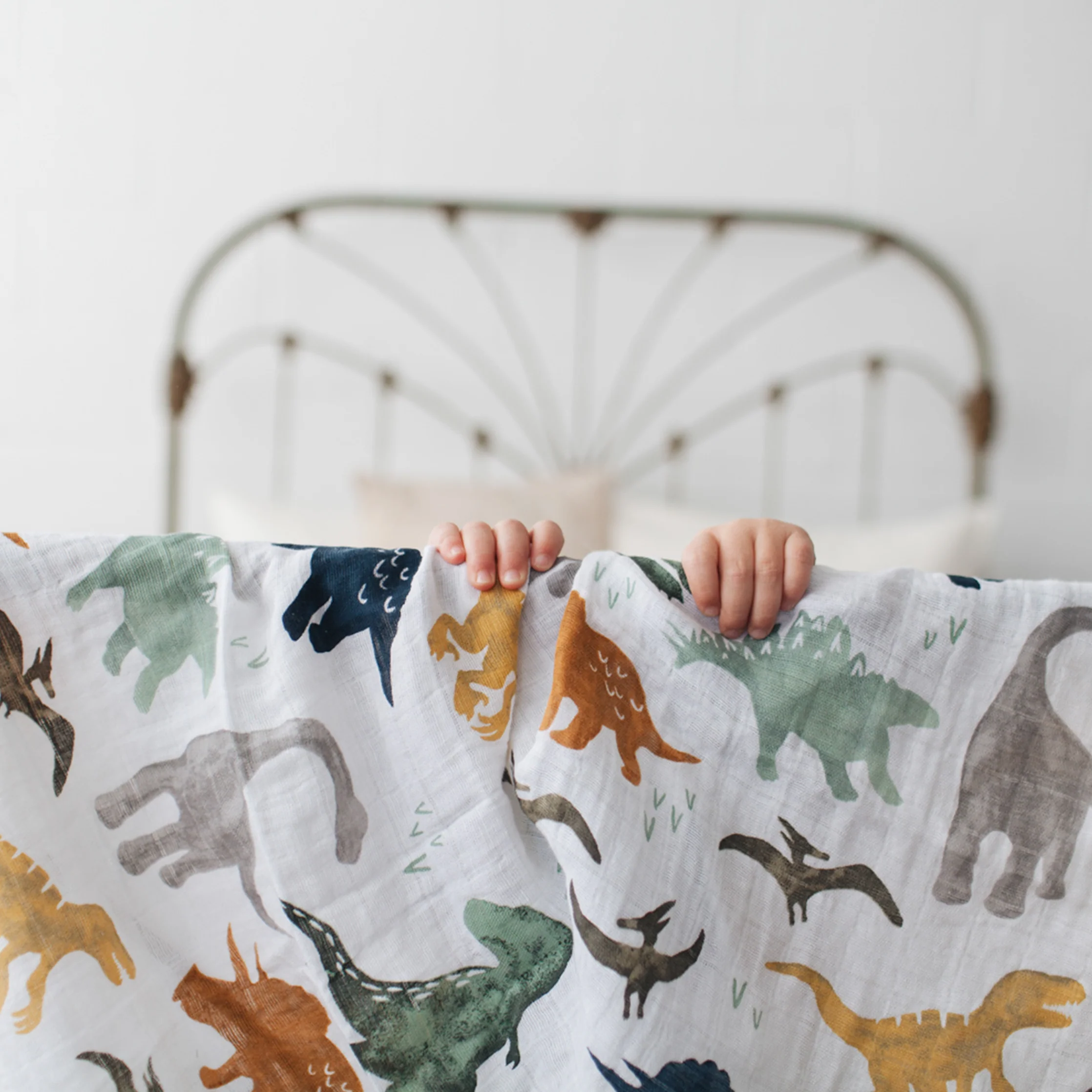 Cotton Muslin Swaddle Blanket - Dino Friends - Image 9